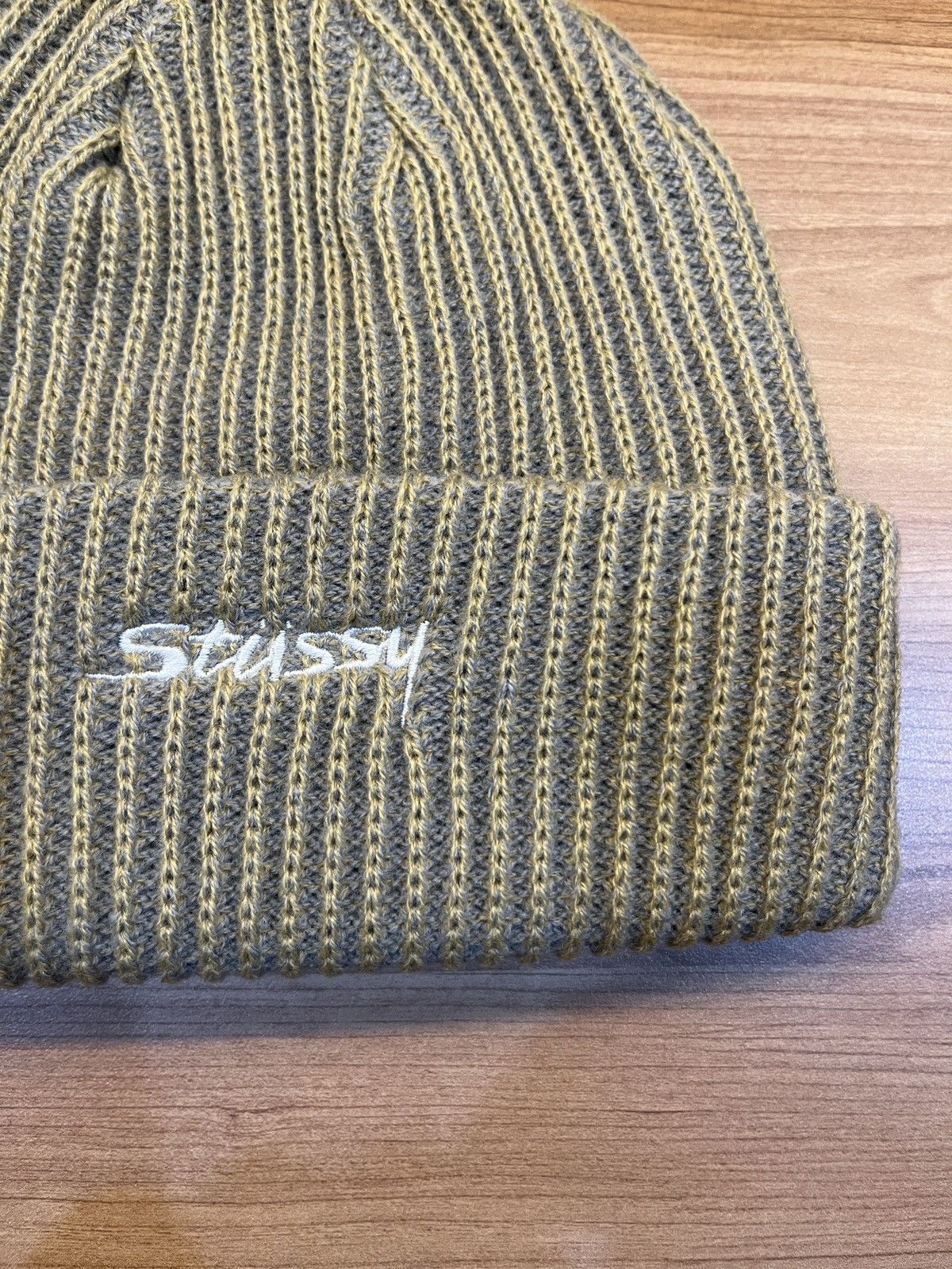 Stussy Stussy 2 Tone Knit Short Beanie Hat Size ONE SIZE - 2 Thumbnail