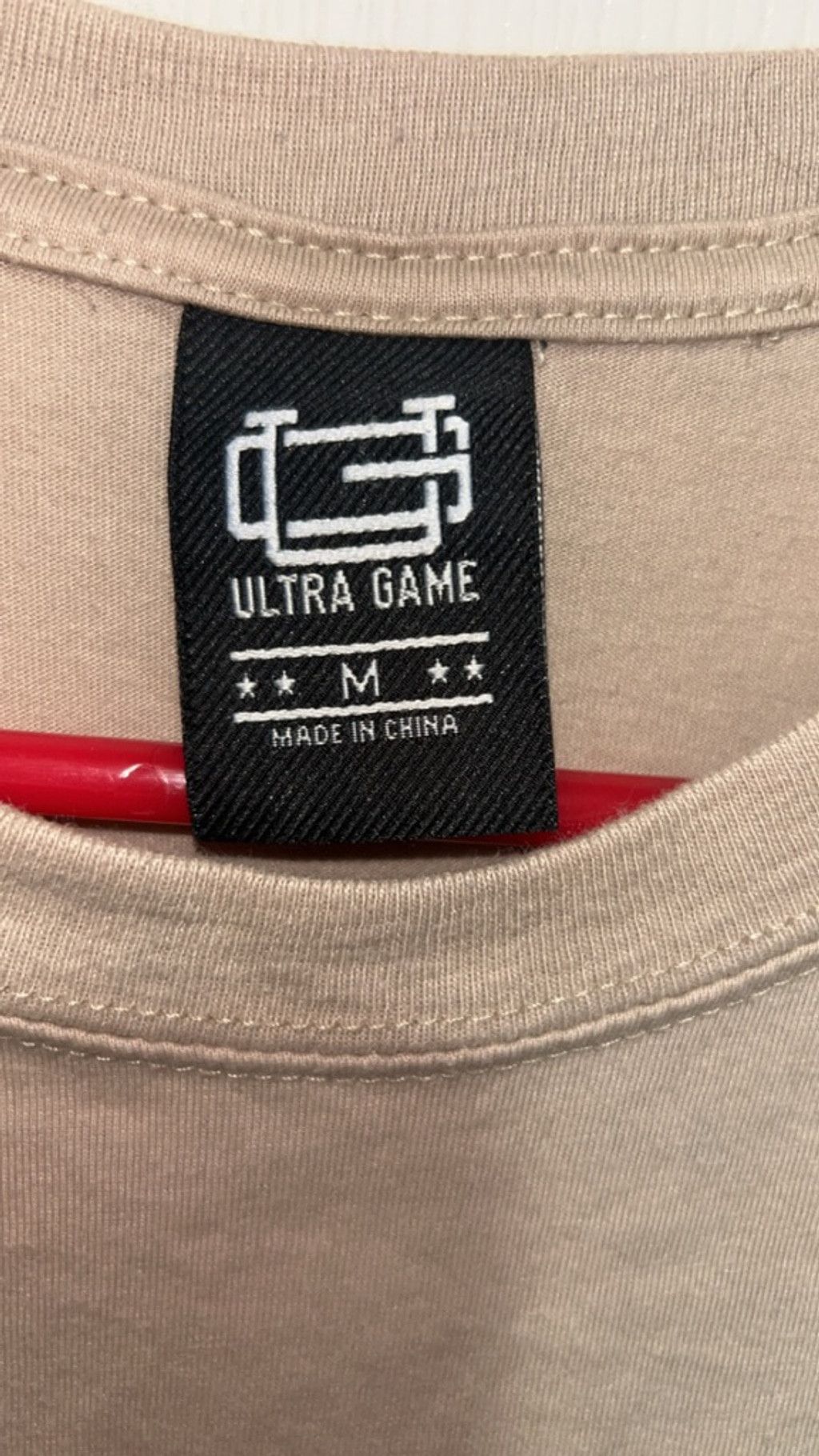 NBA Men's Ultra Game NBA Logo Patch Short Sleeve Tee M Beige Red Size US M / EU 48-50 / 2 - 5 Thumbnail