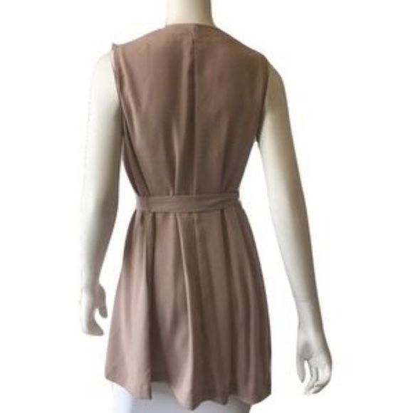 Other Artisan NY Taupe Sleeveless Wrap Vest With Tie Belt & Draped Size S / US 4 / IT 40 - 4 Thumbnail
