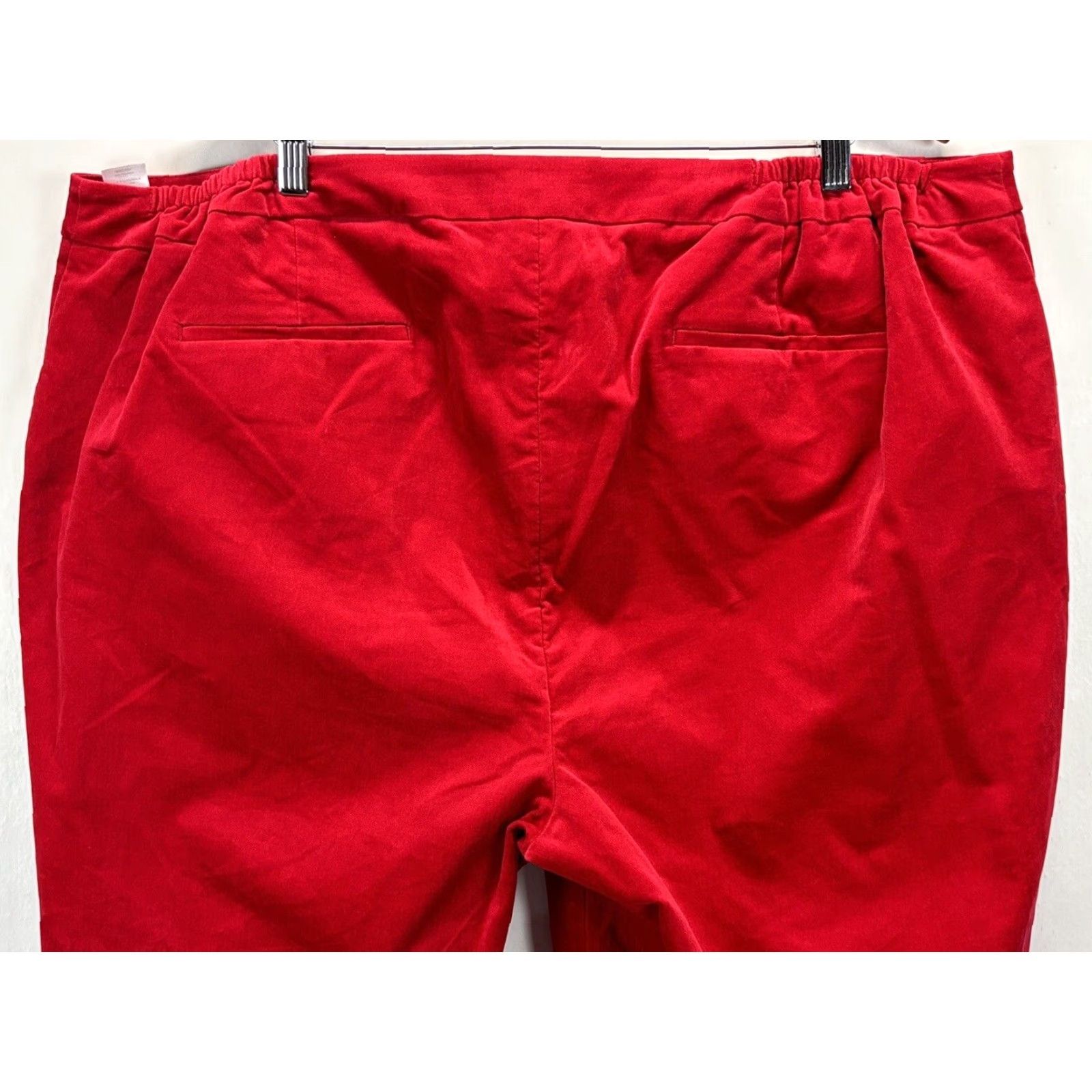 Talbots TALBOTS RSVP Plus Size 24W Red Cotton Blend Ankle Pants with Ruffle Detail Size 42" / US 20 - 4 Thumbnail