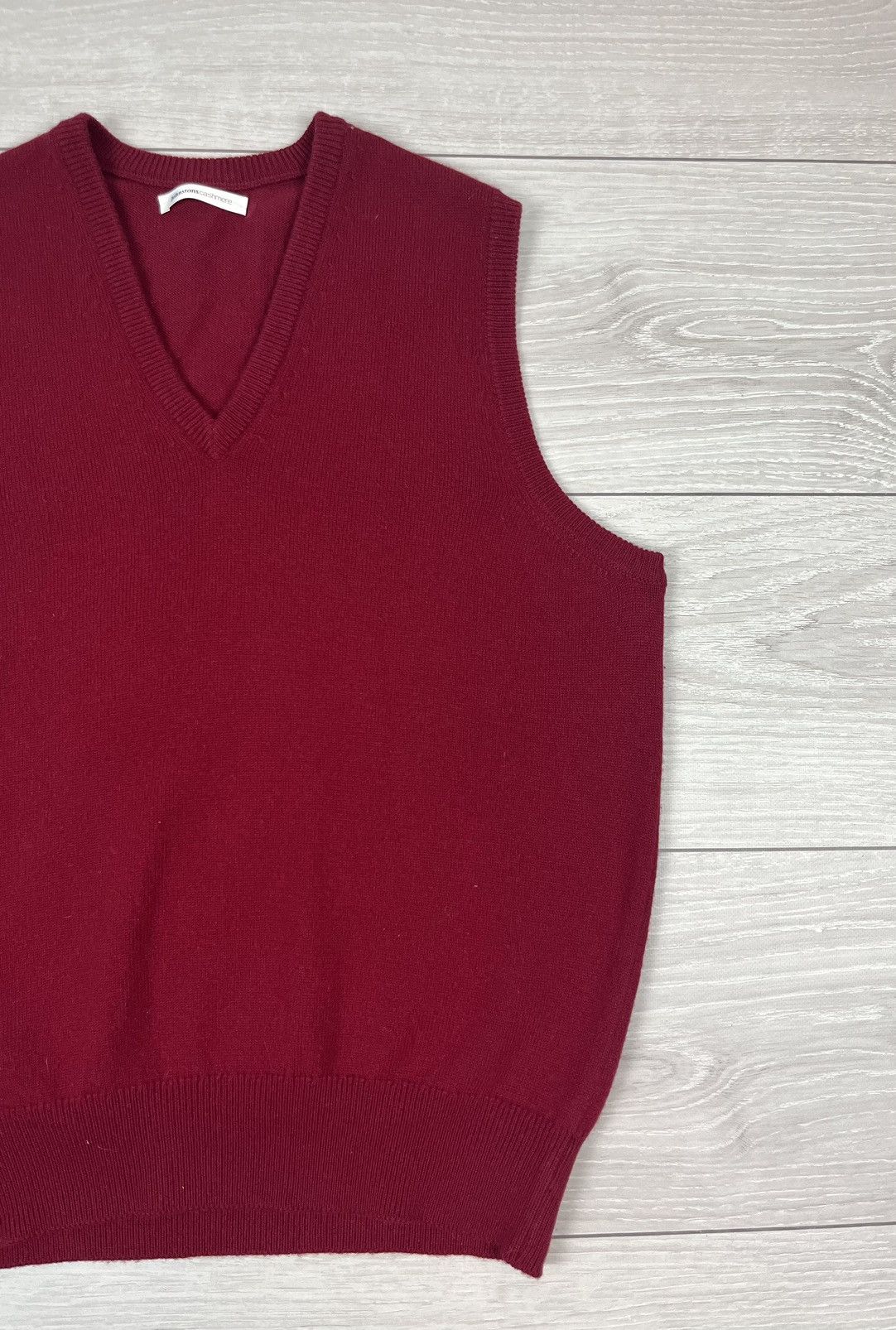 Vintage Johnstons Cashmere Red Knit Sweater Vest Size US L / EU 52-54 / 3 - 4 Thumbnail