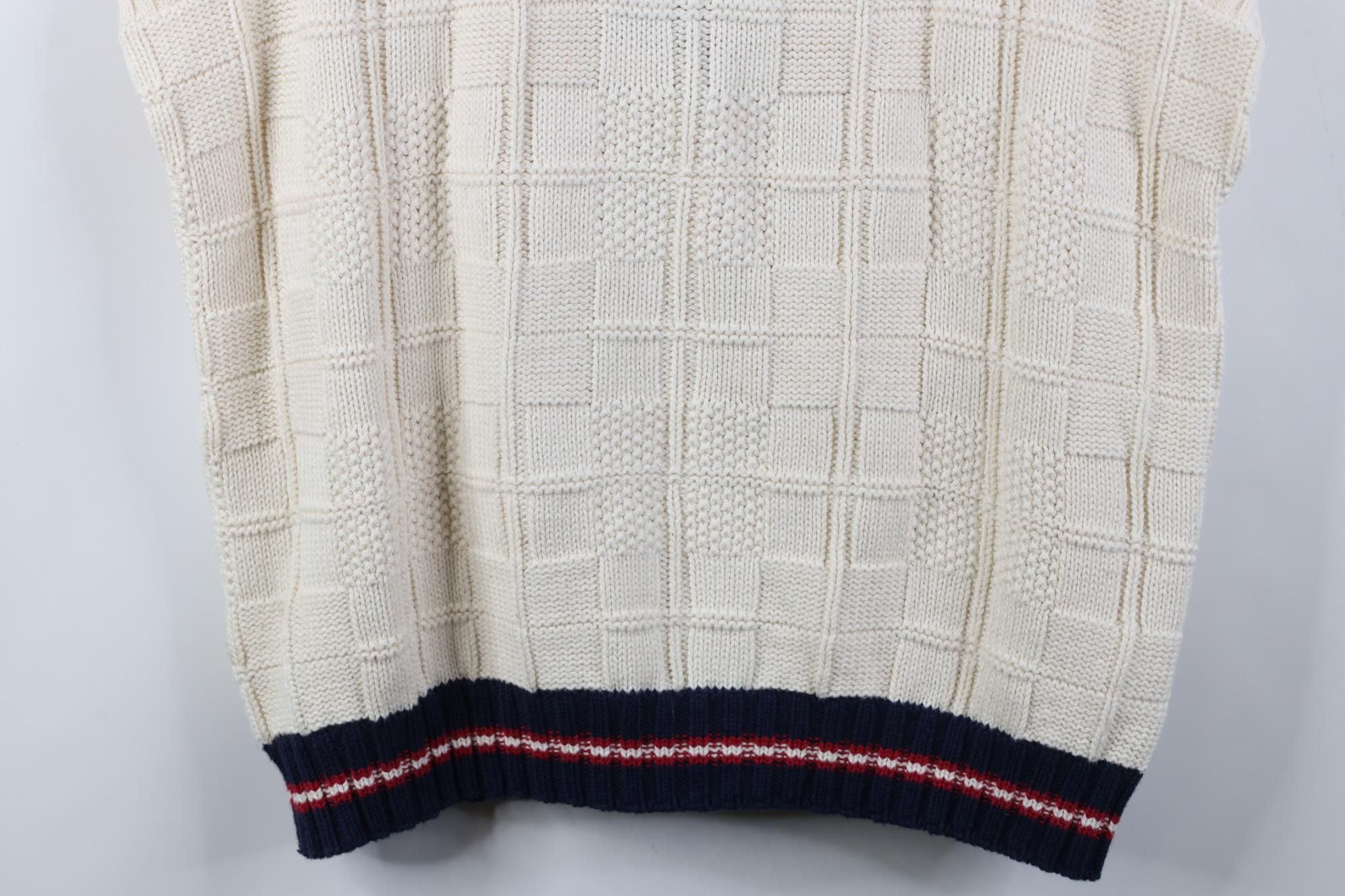 Lands' End Vintage 90s Lands End Cotton Checkered Knit Sweater Vest USA Size US L / EU 52-54 / 3 - 8 Thumbnail