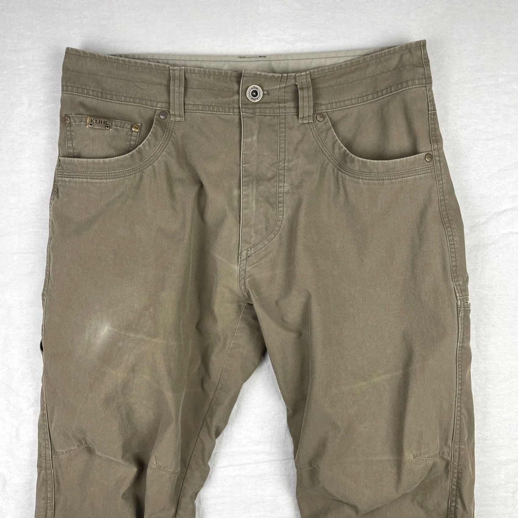 Vintage Kuhl Revolvr Pants Mens 32x30 Brown Vintage Patina Dye Outdoors Carpenter Workwear Pants Size US 32 / EU 48 - 2 Thumbnail