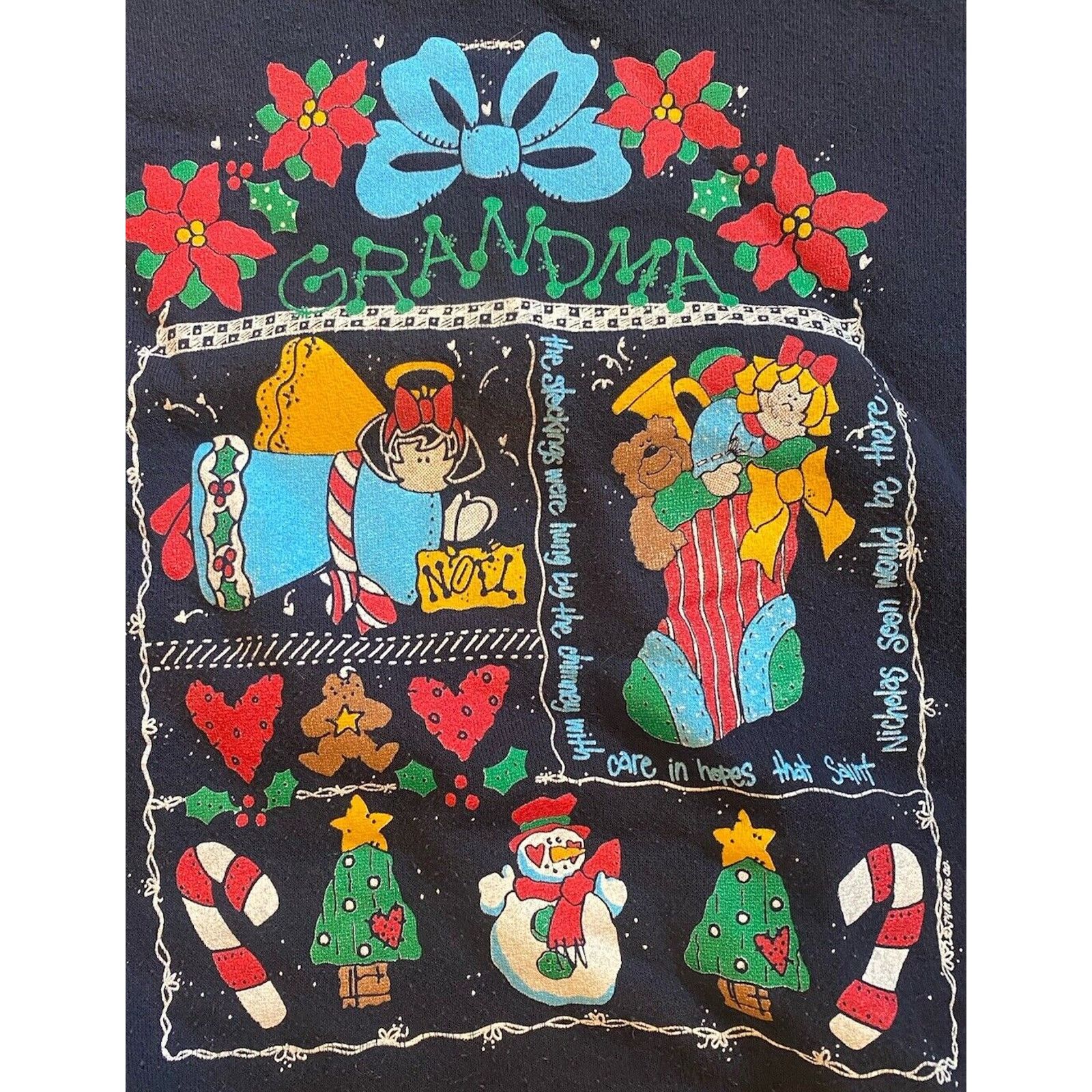 Tultex Vintage Tultex Grandma Christmas Sweatshirt Women’s XL Navy Size XL / US 12-14 / IT 48-50 - 1 Thumbnail