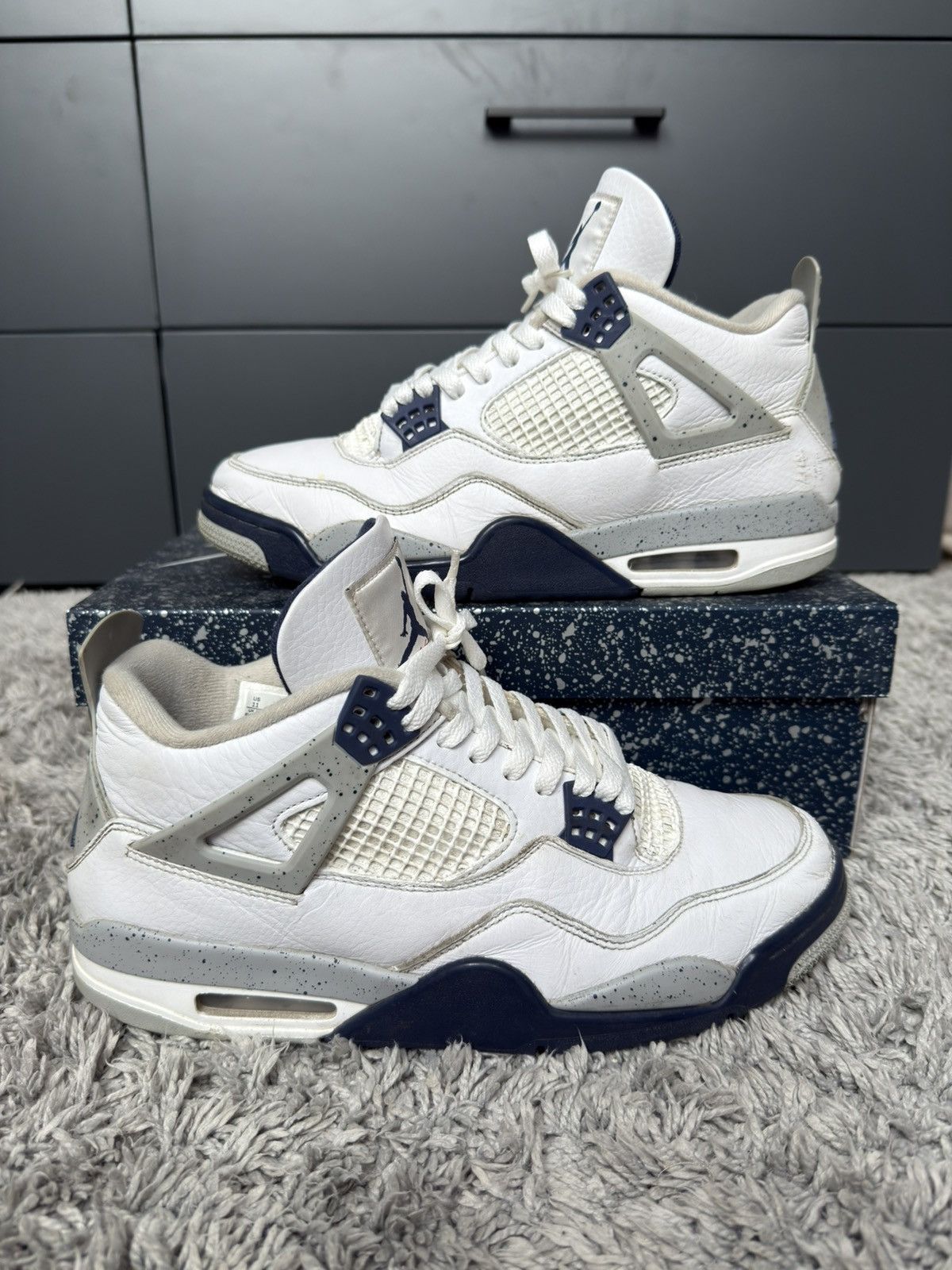 Jordan Brand Air Jordan 4 Retro Midnight Navy Size US 11 / EU 44 - 1 Thumbnail