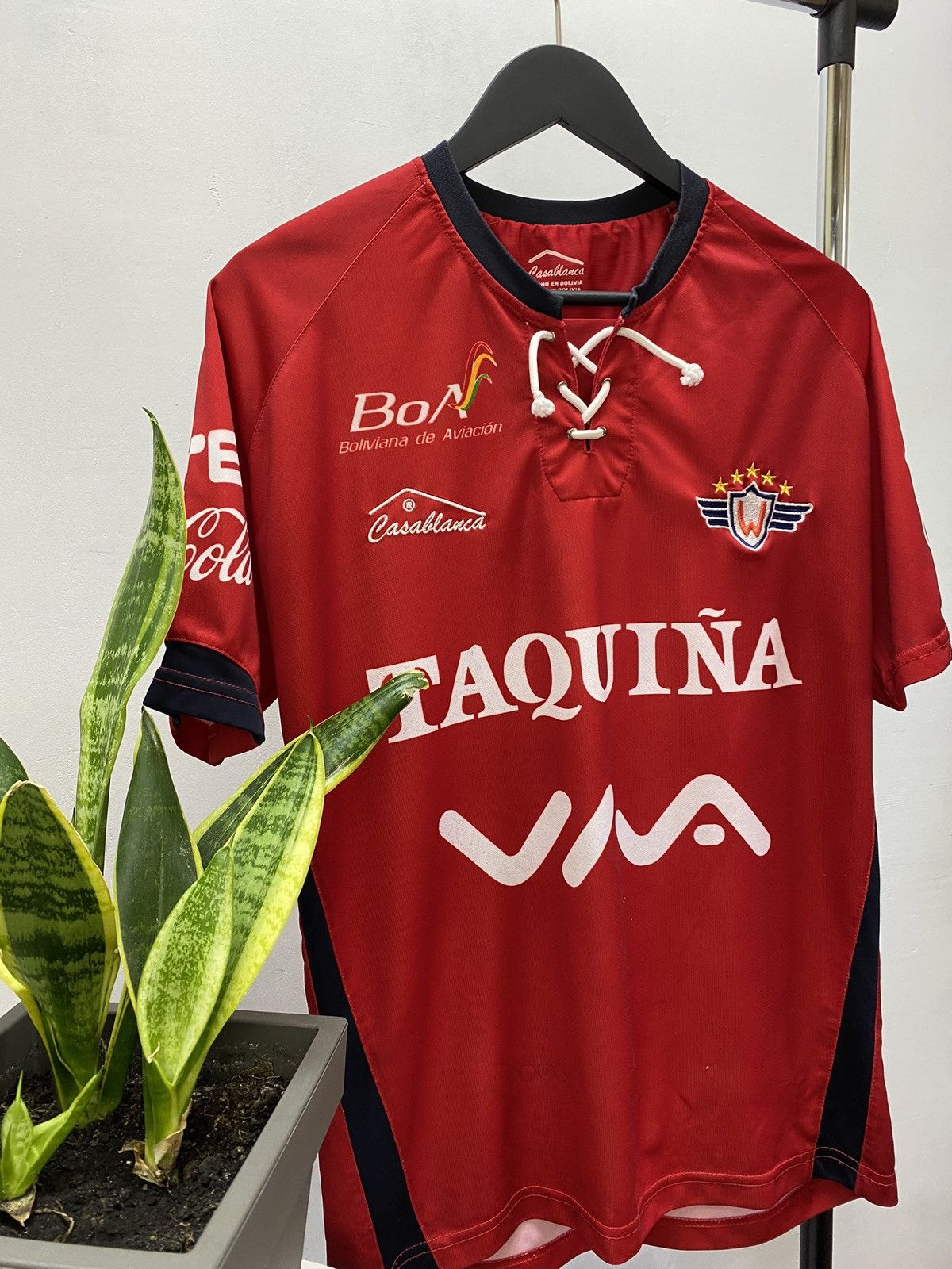 Vintage Jorge Wilstermann #14 Home Soccer Jersey 2014 2015 Bolivian Size US L / EU 52-54 / 3 - 4 Thumbnail