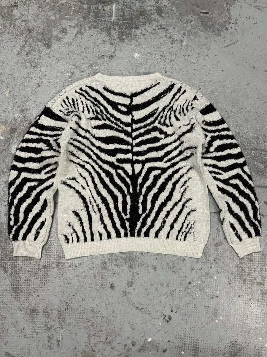 Designer × Diesel × Vintage Diesel Zebra Grey & Black Sweater Size XS / US 0-2 / IT 36-38 - 2 Thumbnail