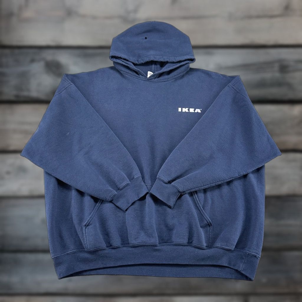 Ikea Ikea Hoodie Mens 3XL Blue Navy Pullover Sweatshirt Fleece Cotton Distressed Logo Hoodie Mens 3XL Blue Navy Pullover Sweatshirt Fleece Cotton IKEA Size US XXL / EU 58 / 5 - 1 Thumbnail