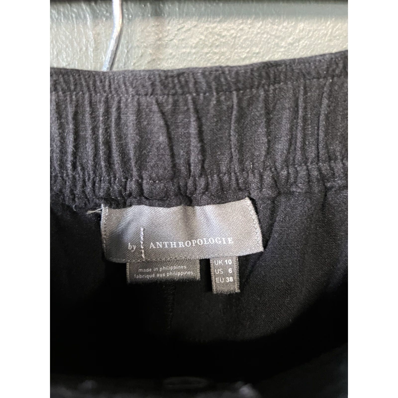 Anthropologie Anthropologie Womens Black Linen Straight Leg Jogger Pants Size 6 Stretch Fit Size 28" / US 6 / IT 42 - 3 Thumbnail