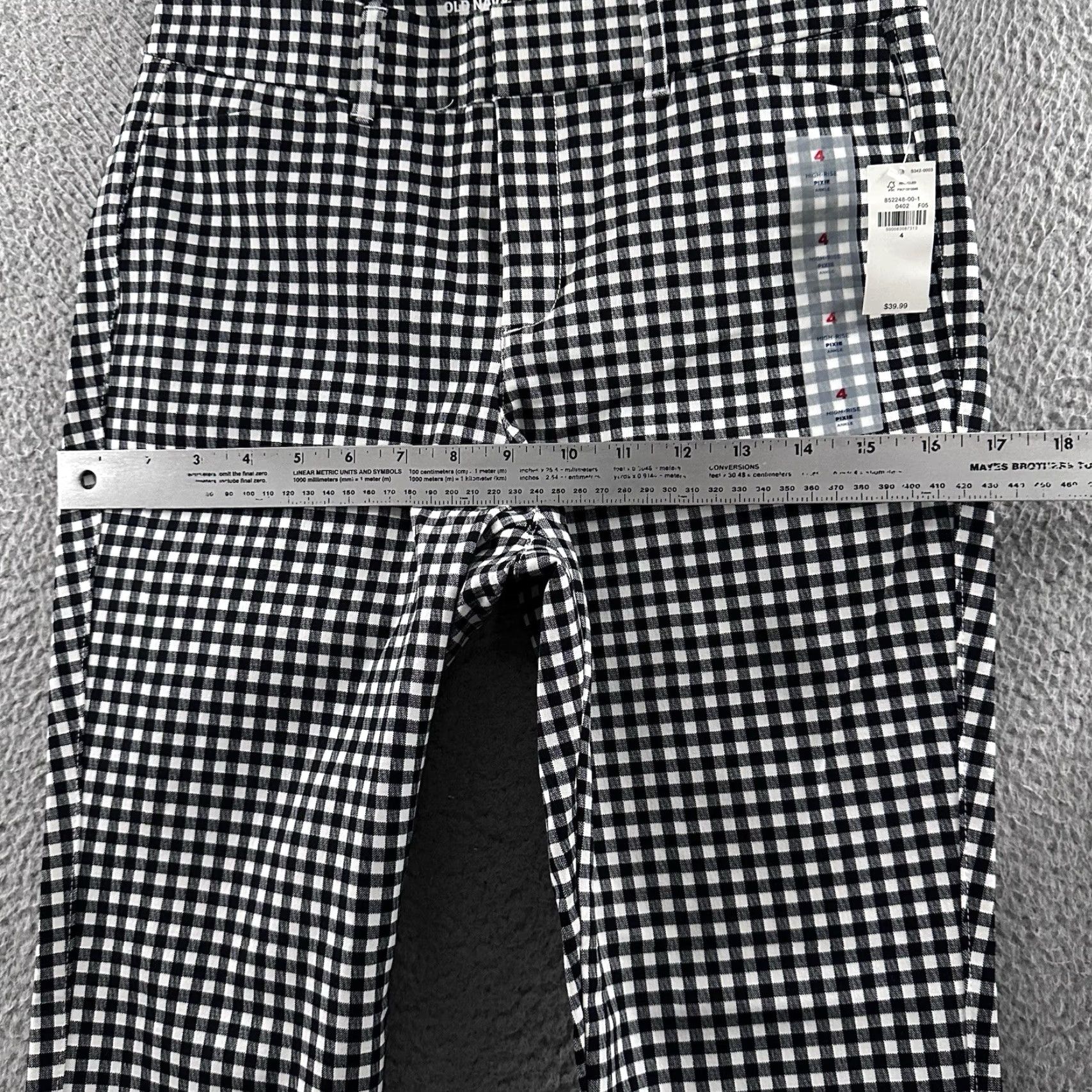 Old Navy Old Navy Womens Pants Pixie High Rise Tapered Ankle 4 Black White Multicolor Pocketed Size 24" / US 00 / IT 34 - 6 Thumbnail