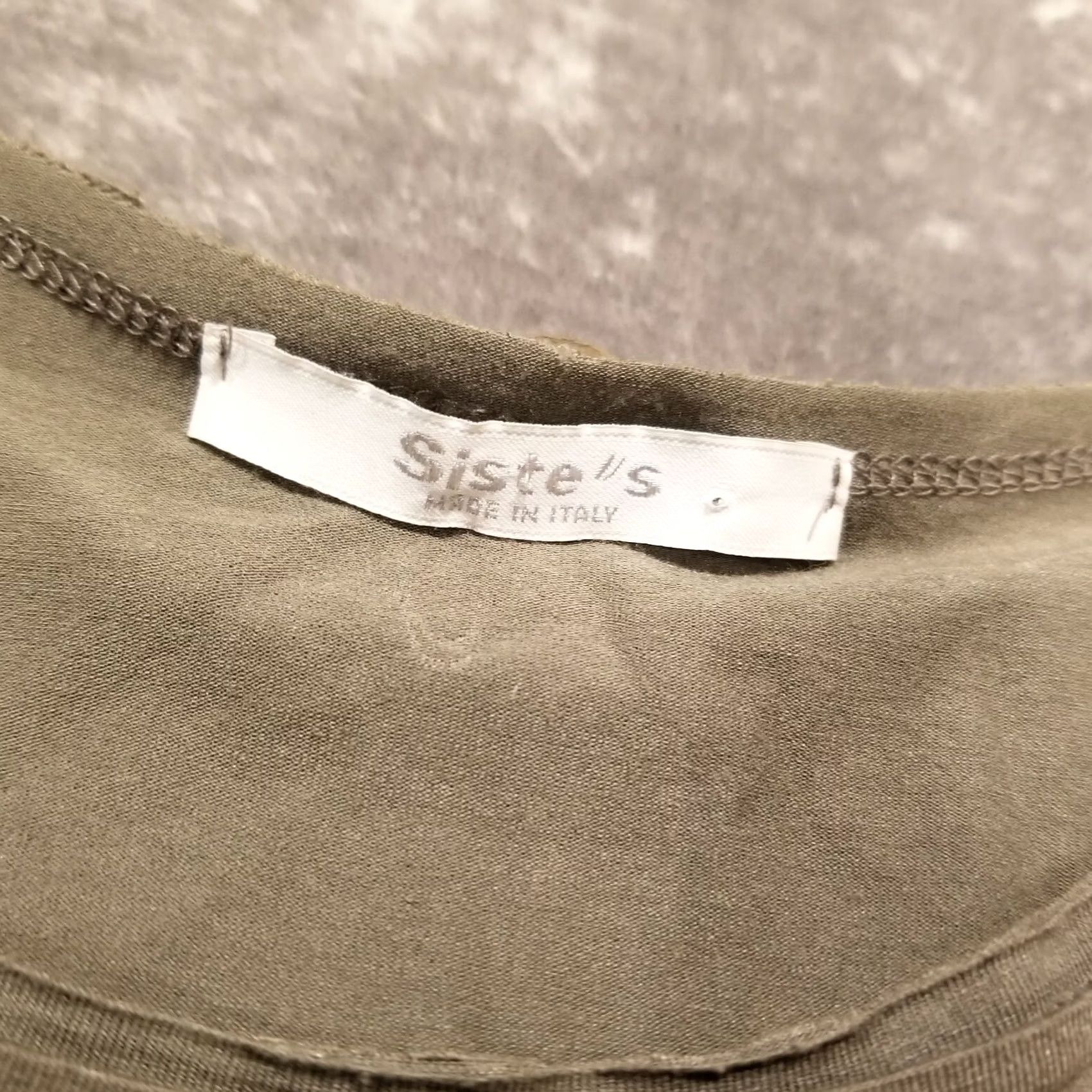 Vintage Siste's Womens Taupe Round Neck Sleeveless Tank Top S/M Solid Italy Made Size S / US 4 / IT 40 - 3 Thumbnail