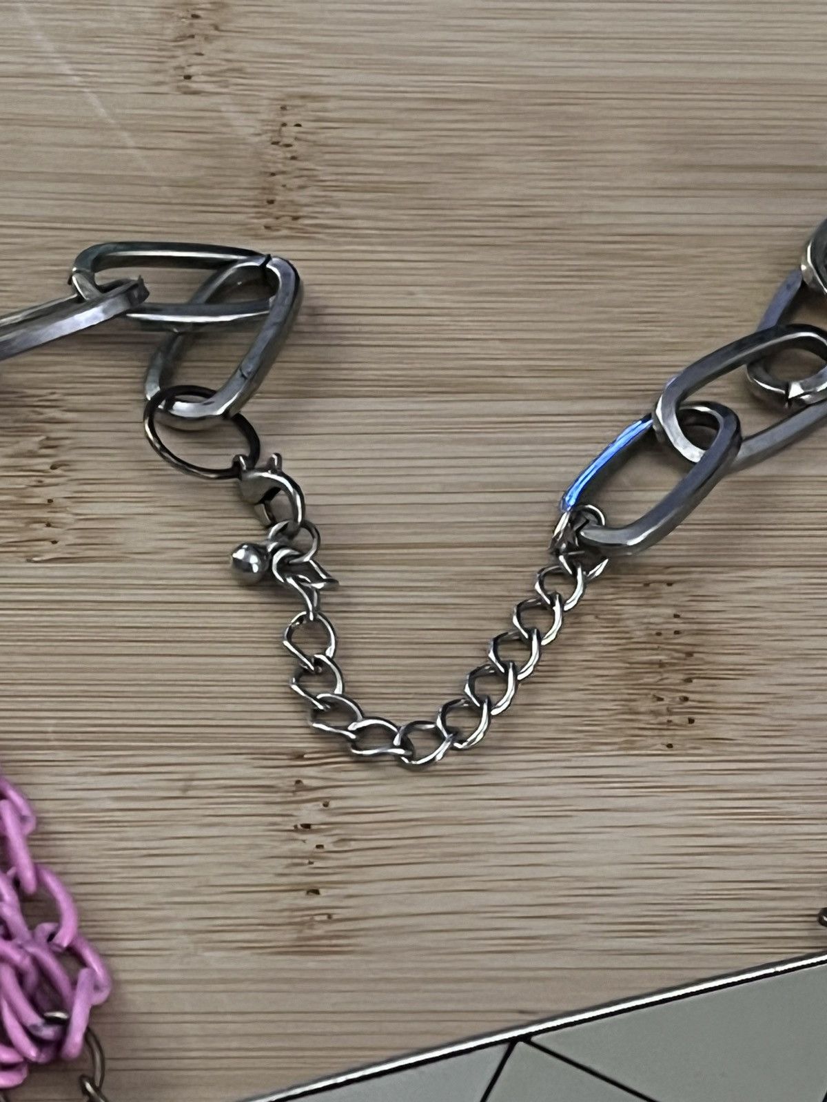 Other 2010s Geometric Triangle Mirror Pendant Pink Chain Necklace Size ONE SIZE - 4 Thumbnail