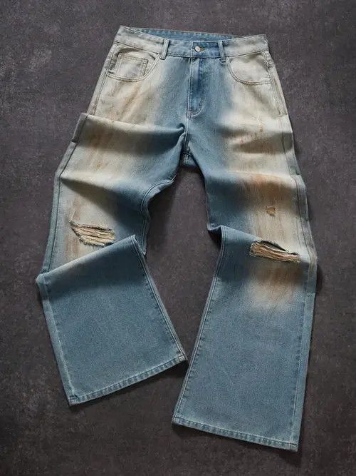 Japanese Brand × Vintage Vintage RETRO washed loose denim jeans Size US 36 / EU 52 - 1 Thumbnail