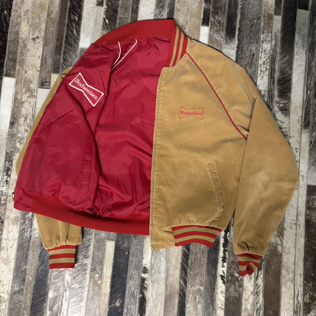 Budweiser Vintage 70’s Budweiser Red Reversible Zip Up Bomber Size US M / EU 48-50 / 2 - 7 Thumbnail