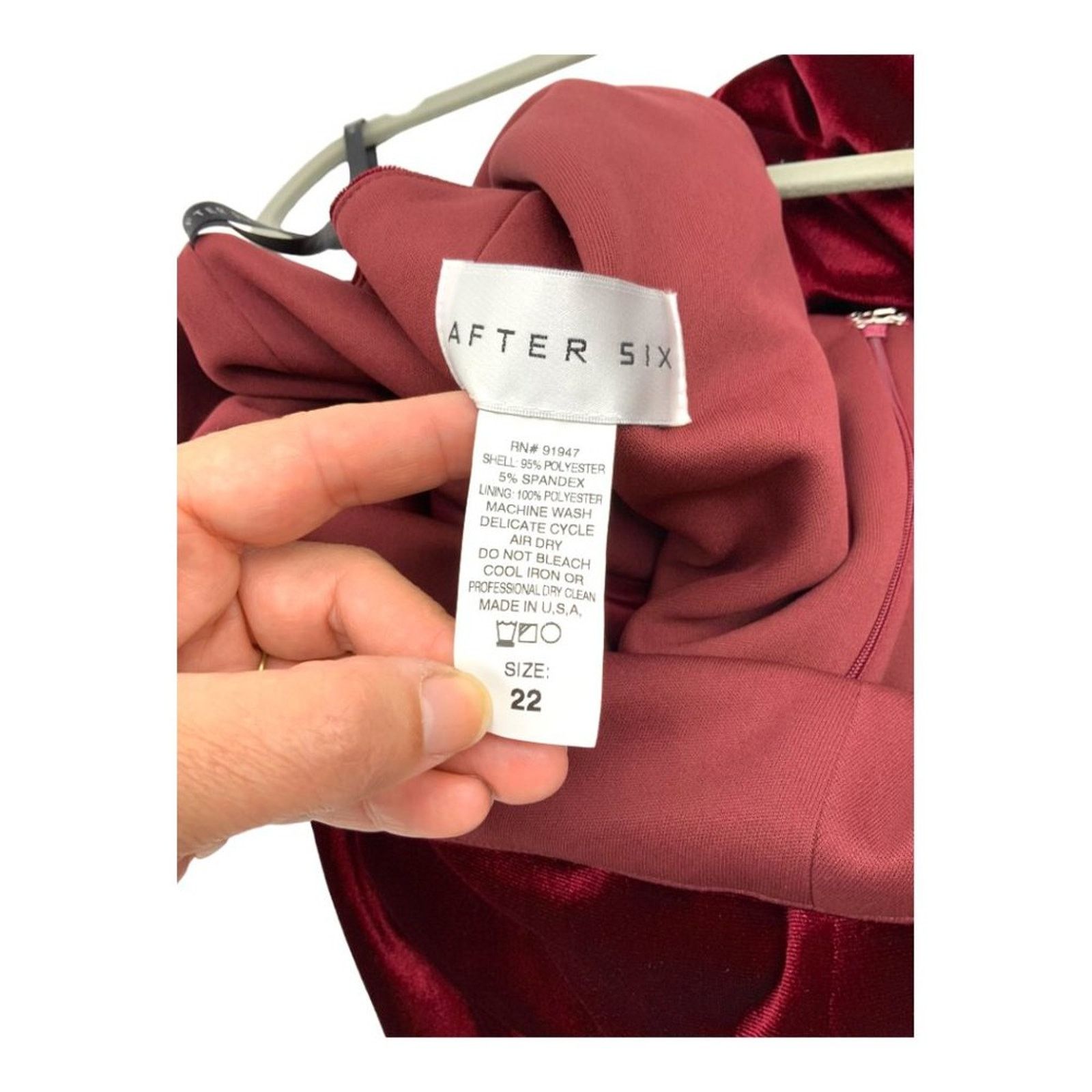 After Six After Six One-Shoulder Cabernet Velvet Gown Size 22W NWT Size 3XL / US 20-22 - 5 Thumbnail