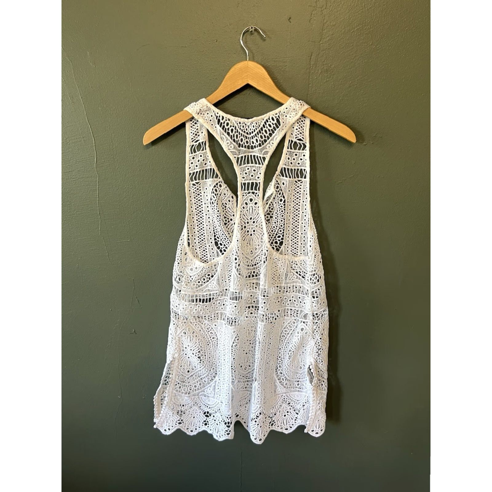 Abercrombie & Fitch Abercrombie & Fitch Womens White Knit Swim Cover Up Top M/L Size M/L White Cover Up Womens 90s? Size M / US 6-8 / IT 42-44 - 2 Thumbnail