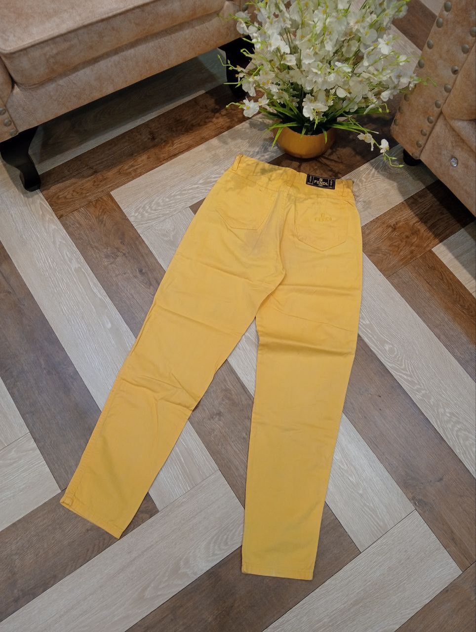Fendi VINTAGE FENDI ROMA JEANS - YELLOW Size 27" / US 4 / IT 40 - 2 Thumbnail