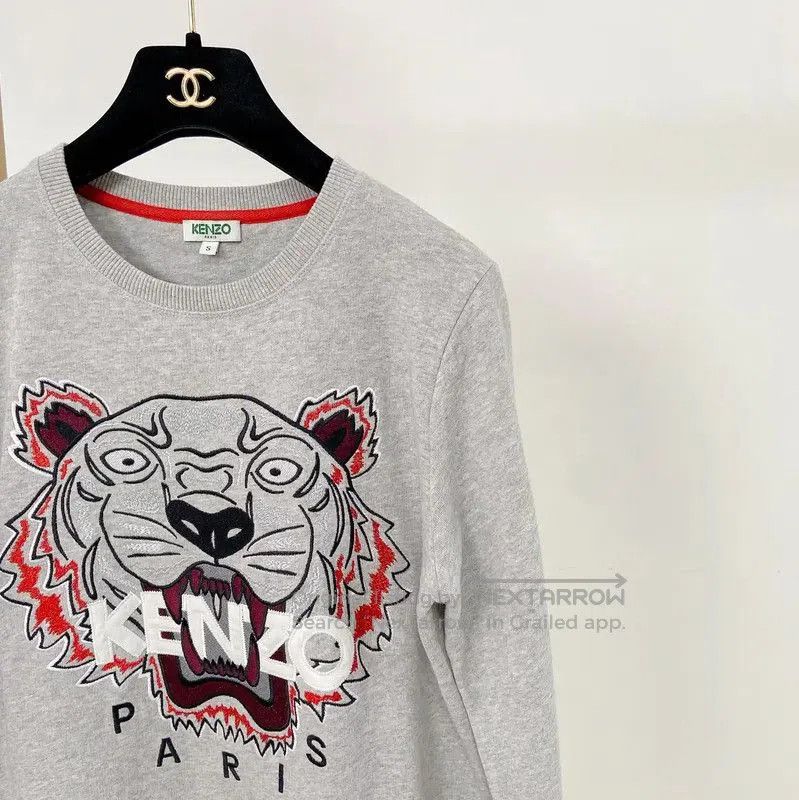 Kenzo KENZO Gray Long Sleeve Cotton Dress . Size S / US 4 / IT 40 - 3 Thumbnail