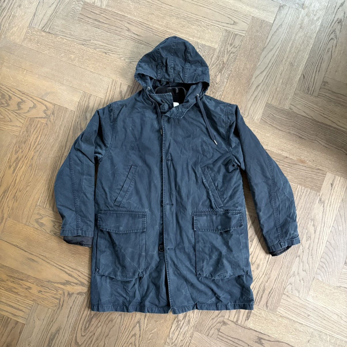 Our Legacy AW15 Navy Canvas Parka Jacket with interior Fleece Lining Size US M / EU 48-50 / 2 - 1 Thumbnail