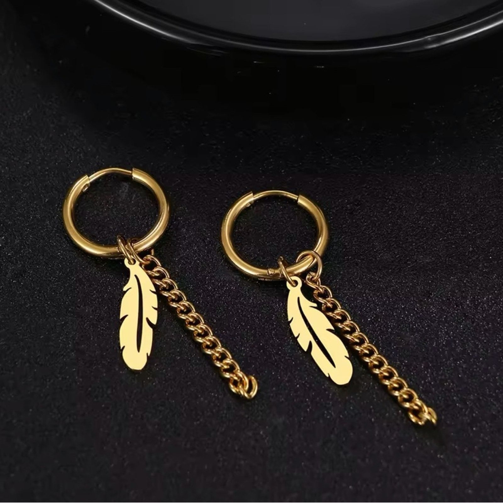 Other Gold Feather Chain Hip Hop Pendants for Women Size ONE SIZE - 4 Thumbnail