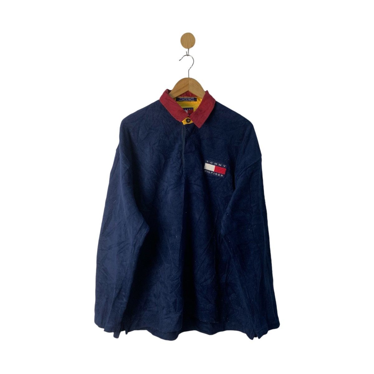 Tommy Hilfiger × Vintage Vintage 90s Tommy Hilfiger Fleece Sweater Size US L / EU 52-54 / 3 - 1 Thumbnail