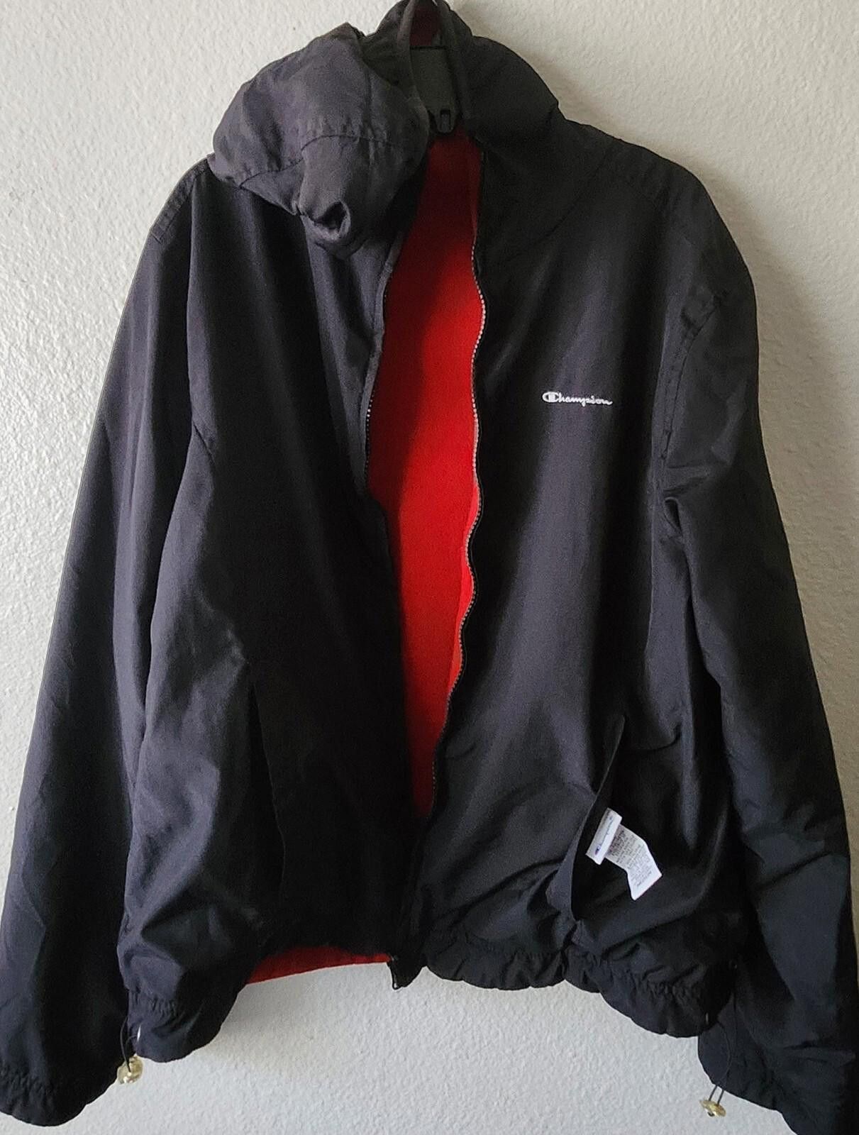 Designer Men's Champion Reversible Hooded Jacket Black/Red Size M Size US M / EU 48-50 / 2 - 1 Thumbnail