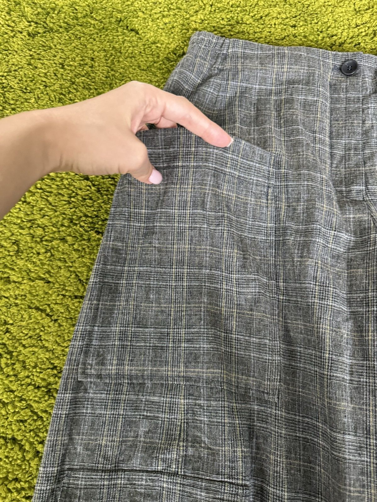 Designer Oska checkered wool blend wide leg samurai pants Size US 30 / EU 46 - 2 Thumbnail