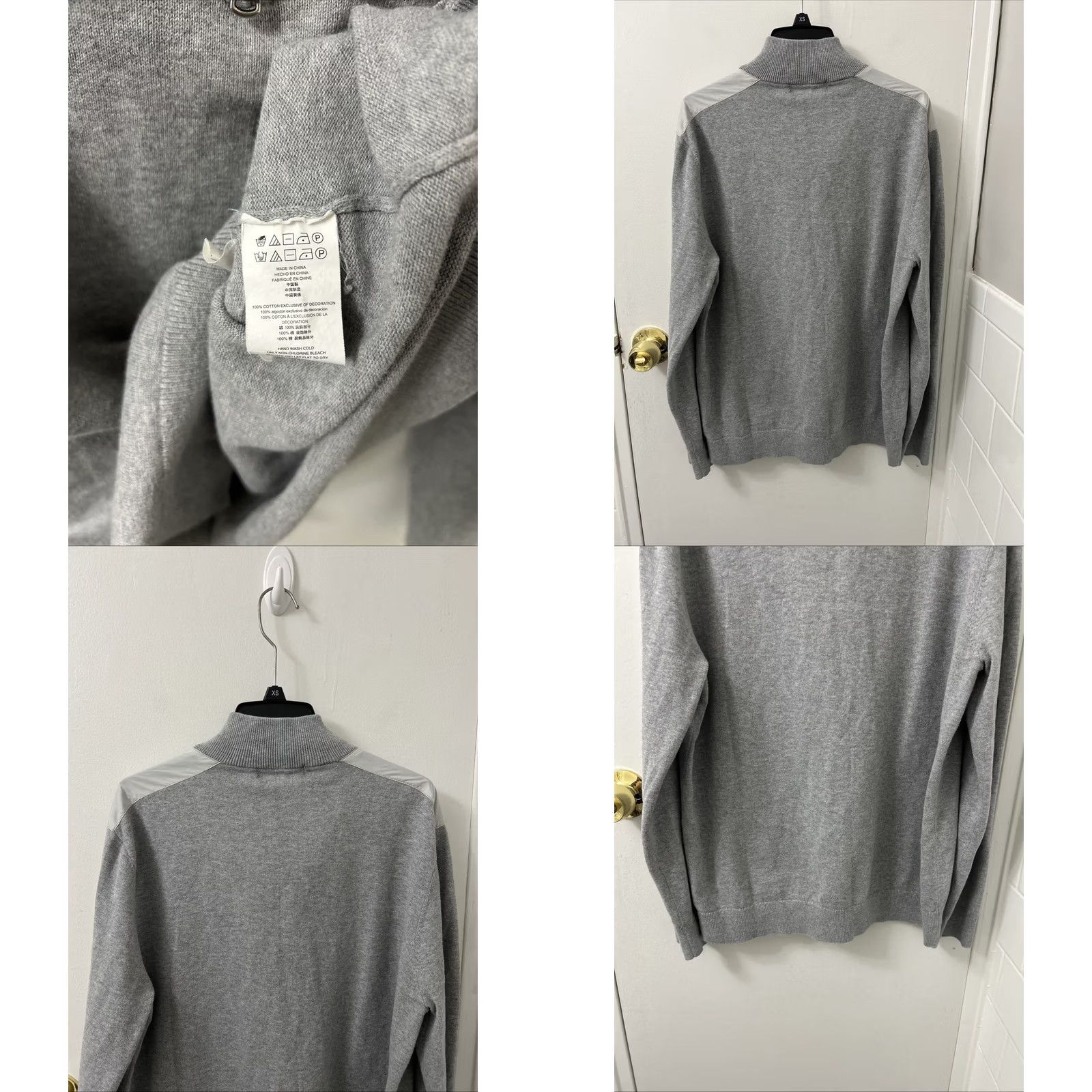 Michael Kors Michael Kors Sweater Mens L Gray 1/4 Zip Pullover Logo Knit 100% Cotton Long Sleeve Button-Up Casual Business Workwear Regular Fit 26”/22” Pit to Pit Size US L / EU 52-54 / 3 - 8 Thumbnail