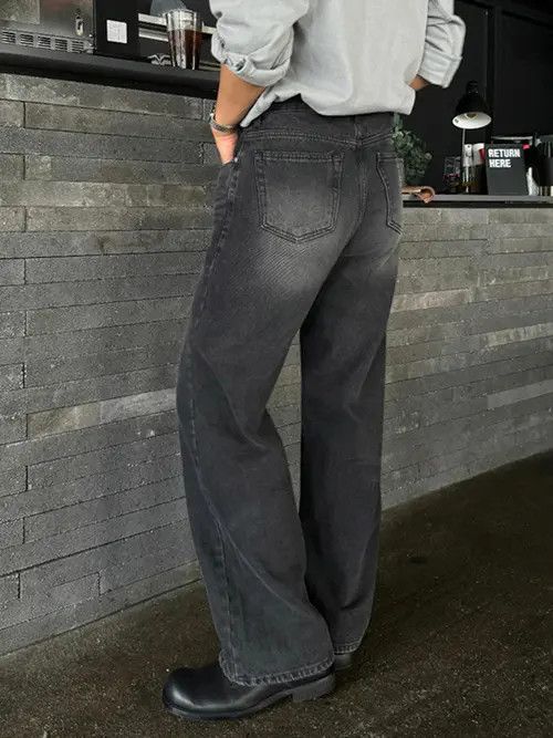VIBE Stylish High-Waisted Black Denim Jeans Size US 32 / EU 48 - 4 Thumbnail