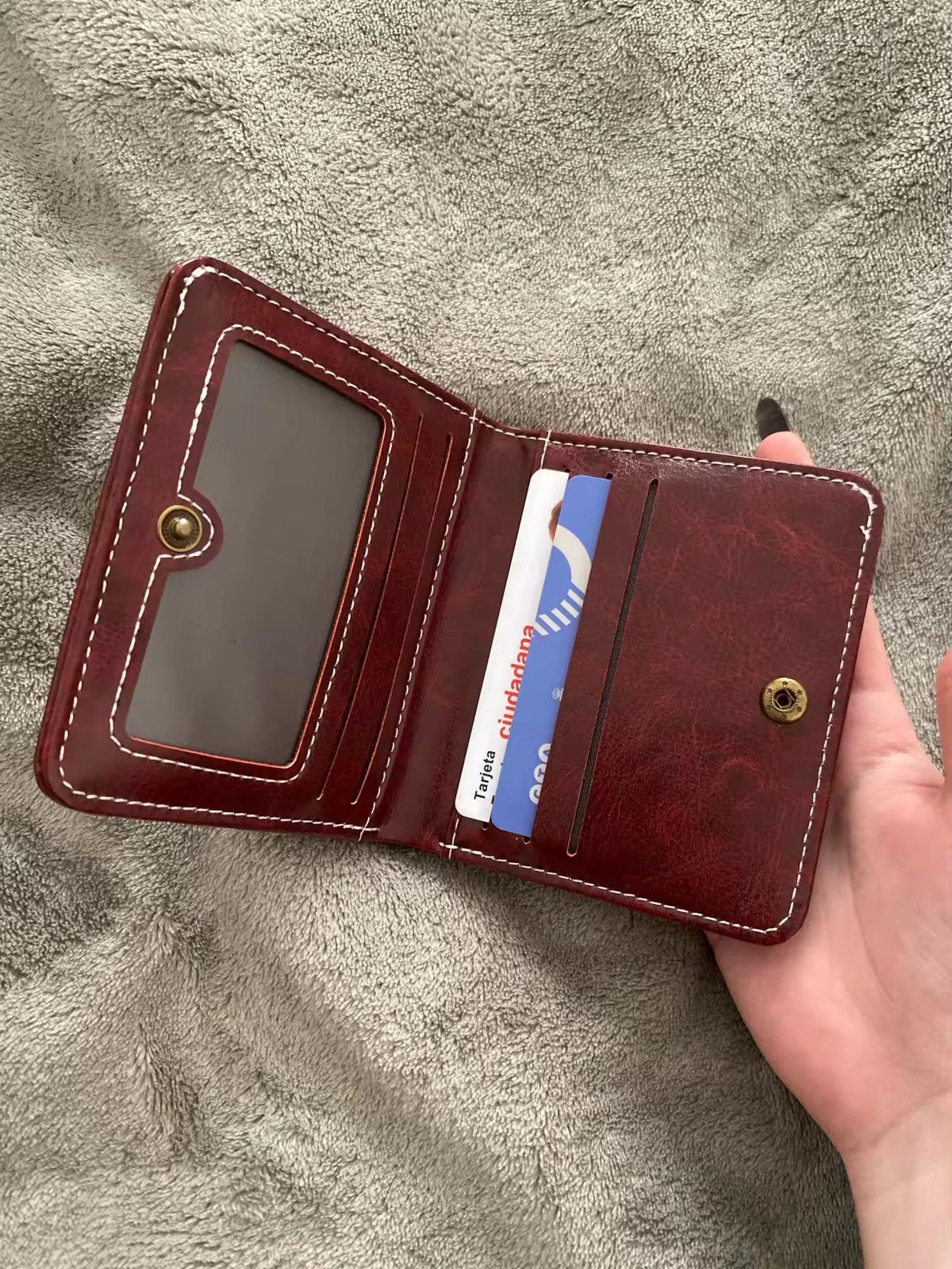 Japanese Brand PU Leather Cross Wallet (burgundy) Size ONE SIZE - 5 Thumbnail
