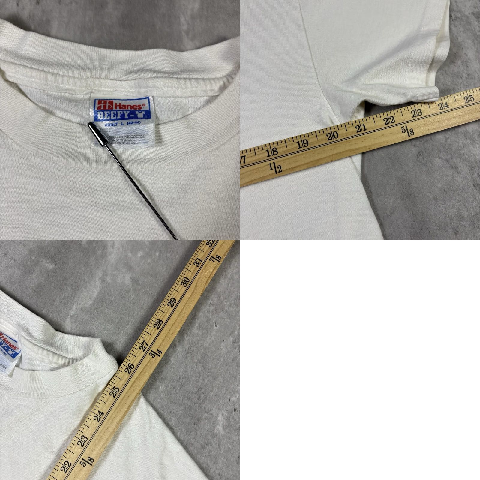 Hanes VINTAGE Hanes T-Shirt White Crew Neck Short Sleeve Peace Graphic Print 90s USA L Mens Size US L / EU 52-54 / 3 - 8 Thumbnail