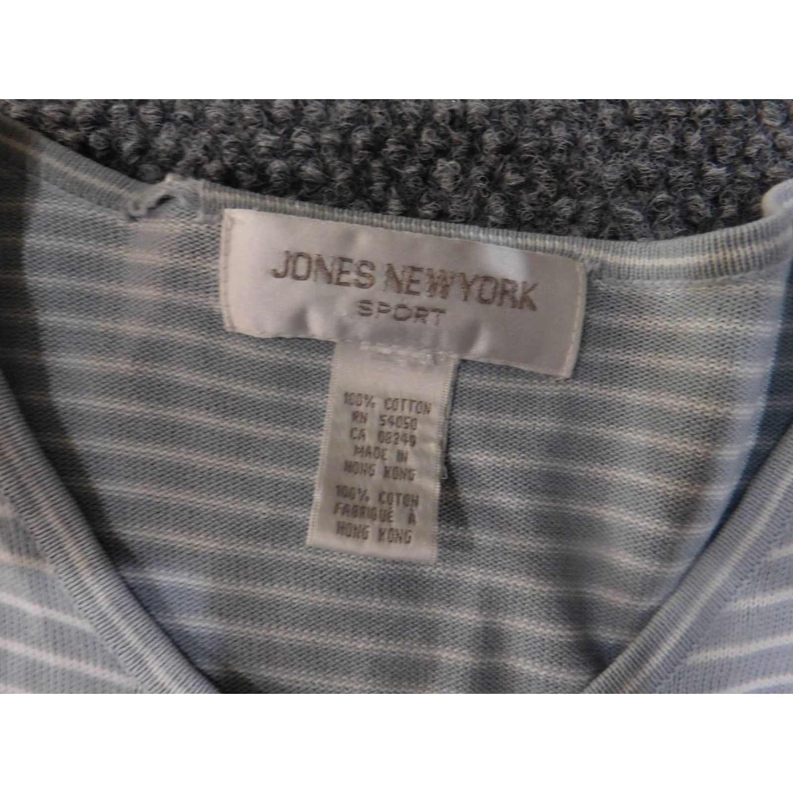 Jones New York Jones New York Sweater Cardigan Womens 2X Blue White Striped Button Crew Neck Puff Sleeve Size XXL / US 16-18 / IT 52-54 - 5 Thumbnail