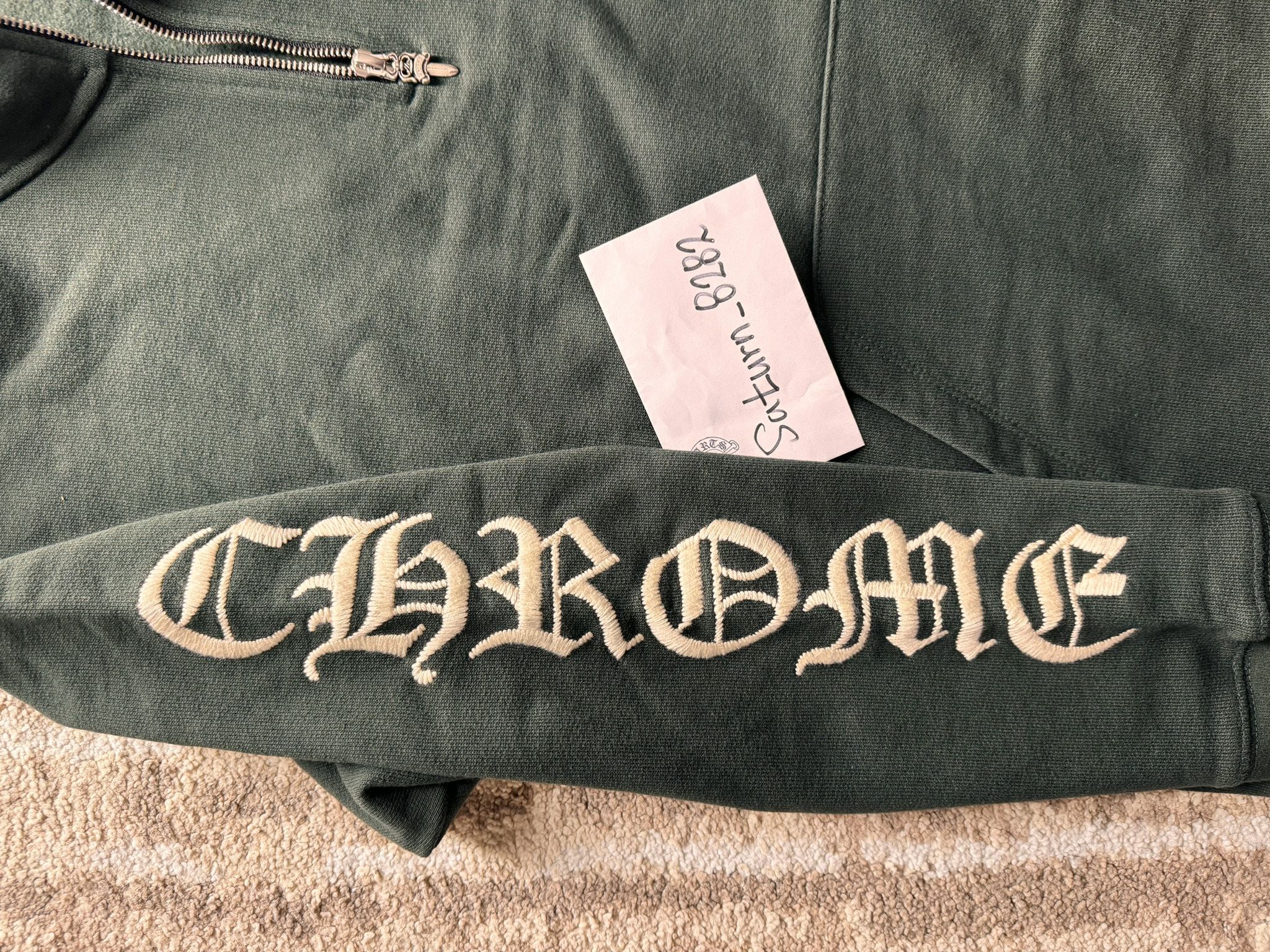 Chrome Hearts chrome hearts script logo embroidery half zip GREEN MEDIUM Size US M / EU 48-50 / 2 - 5 Thumbnail