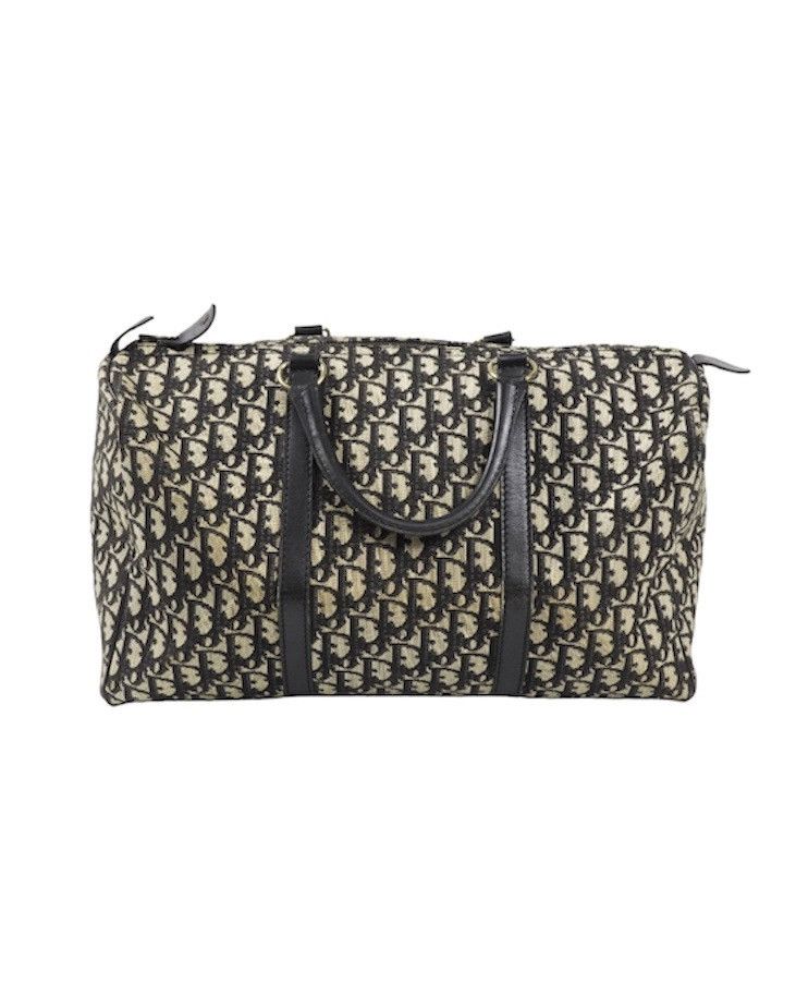 image of Vintage Dior Monogram Duffle Bag in Blue, Women's