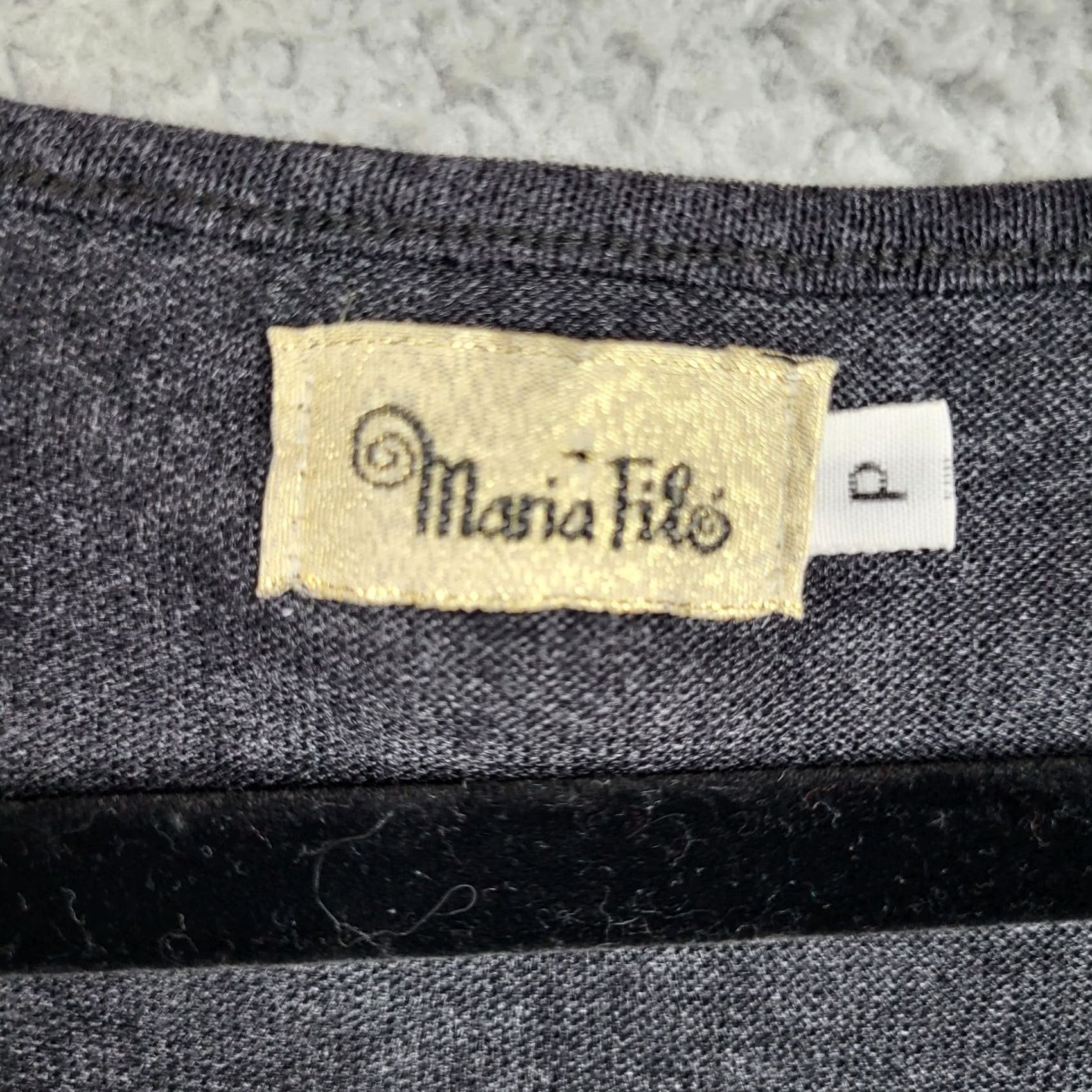 Vintage Maria Filo Women's Cap Sleeve Twist Front Knit Top P Gray V-Neck Short Sleeve Regular Fit All Seasons Knit Top Size S / US 4 / IT 40 - 3 Thumbnail
