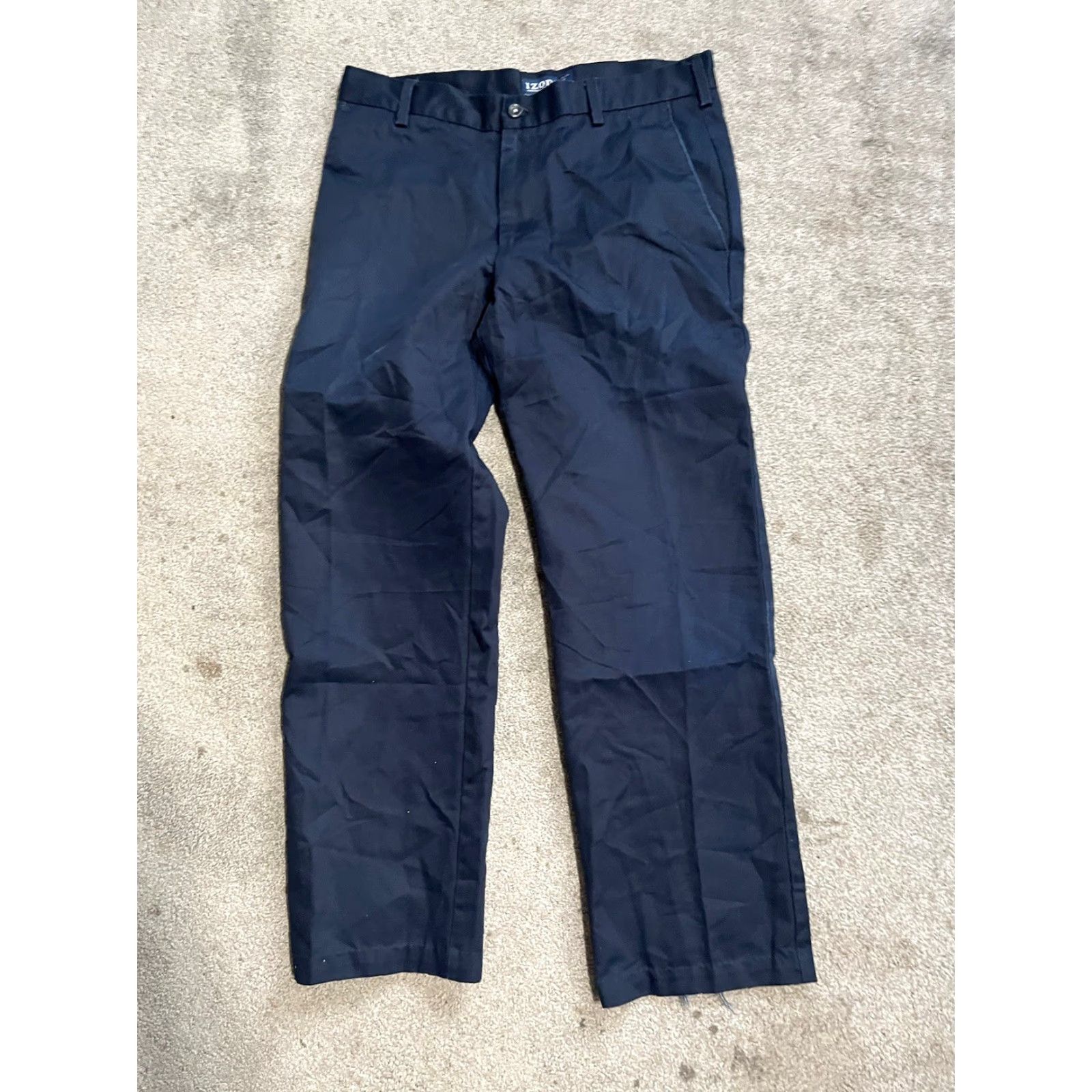 Izod VINTAGE IZOD American Chino SLIM FIT MEN'S Sz 32X32 Navy Blue KHAKIS/CHINOS CASUAL PANTS Size US 32 / EU 48 - 3 Thumbnail
