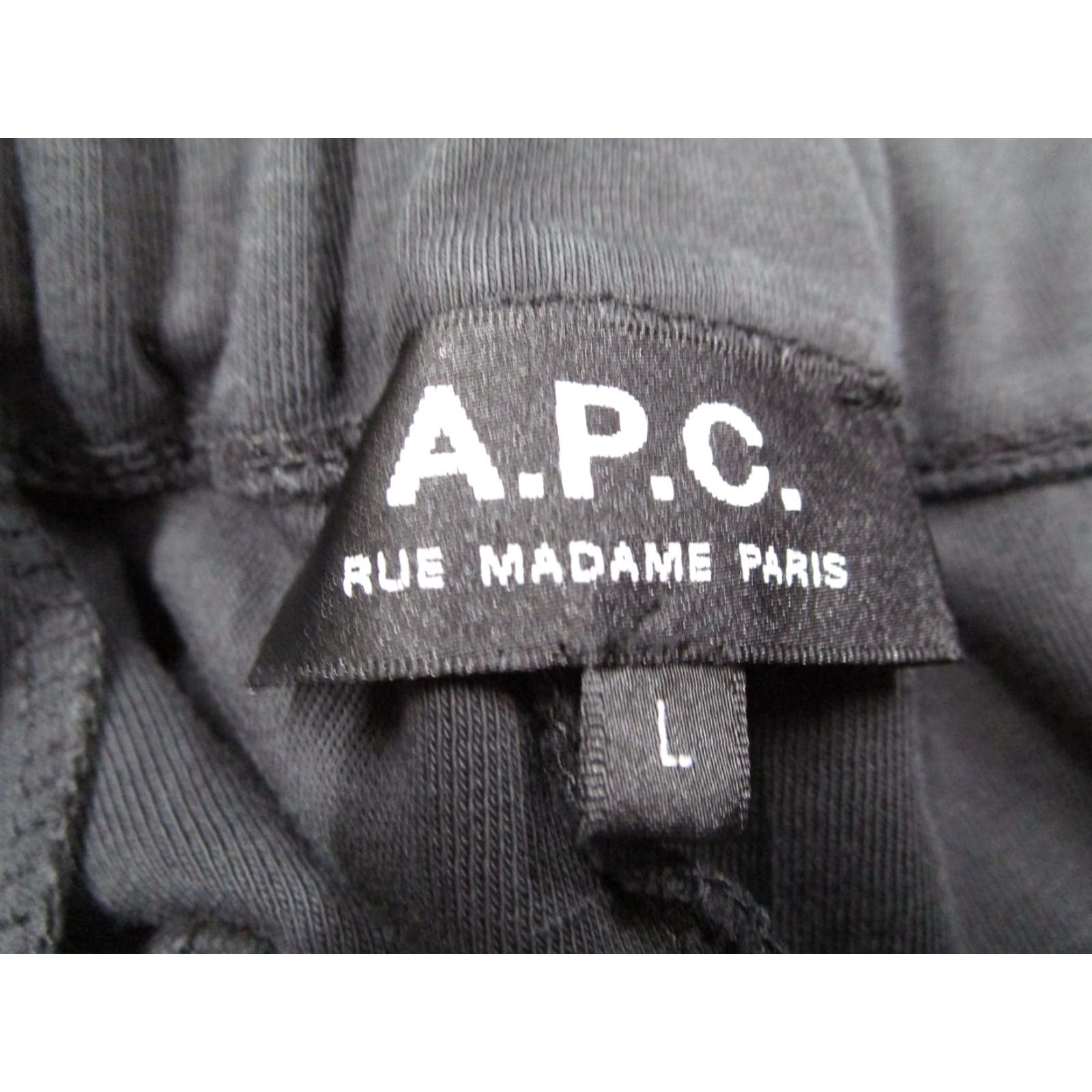 A.P.C. VINTAGE A.P.C. Shorts Mens Large Black Lounge Sweat Casual Cotton French Paris Logo Casual Travel Size US 33 - 2 Thumbnail