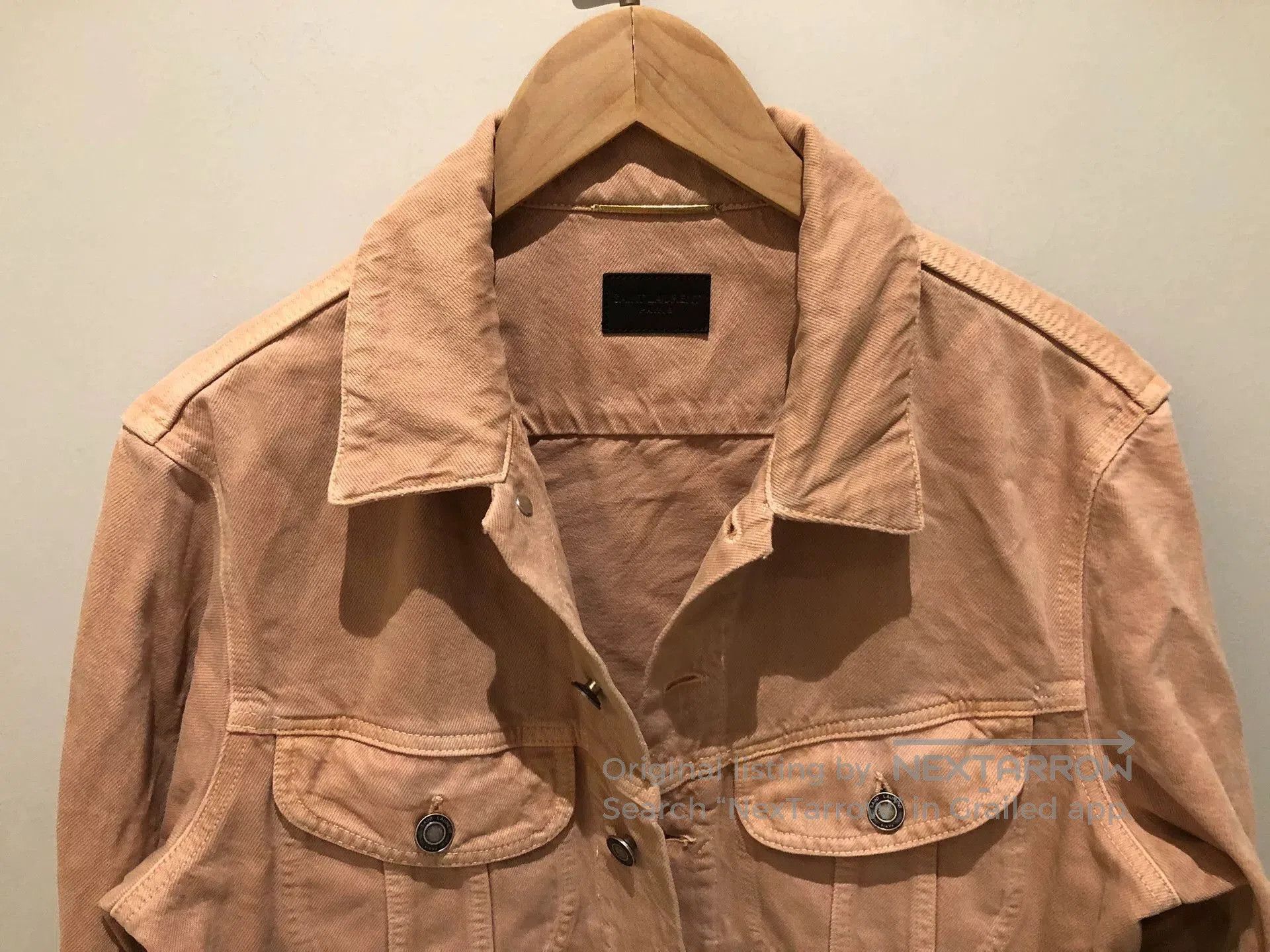 Saint Laurent Paris Saint Laurent Women's Light Pink Denim Jacket. Size XS / US 0-2 / IT 36-38 - 3 Thumbnail