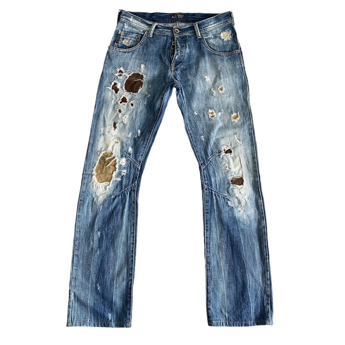 Armani Jeans Repair Patchwork Skinny Jeans