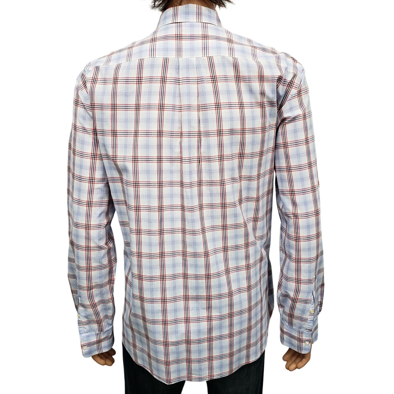 J.McLaughlin J. McLaughlin Contrast Collar Flip Cuff Shirt XL Plaid Check Size US XL / EU 56 / 4 - 10 Thumbnail