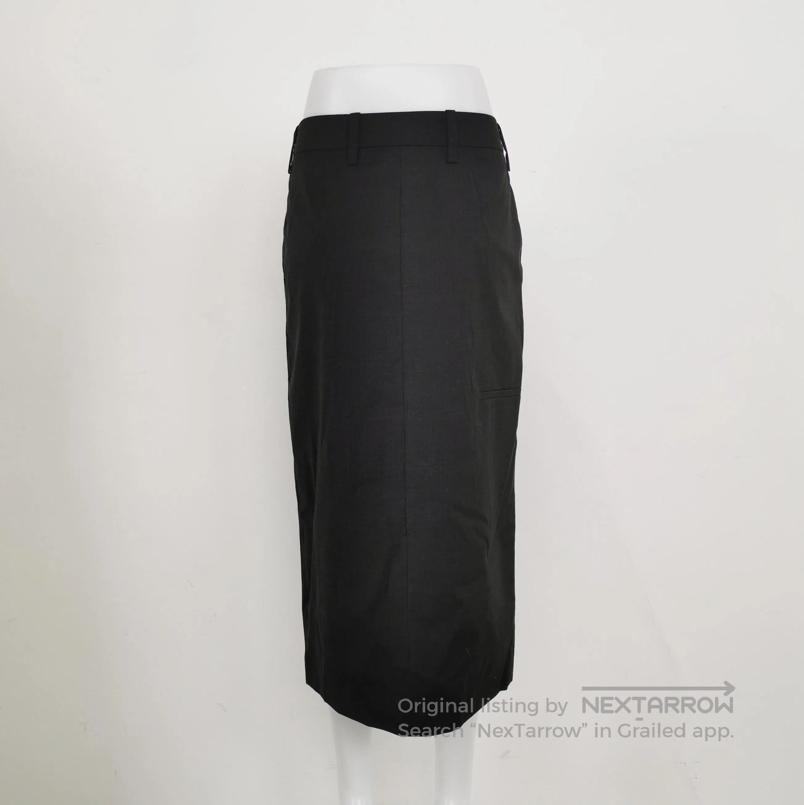 Prada Prada Black Wool Midi Skirt Size 38 . Size 37" - 2 Thumbnail