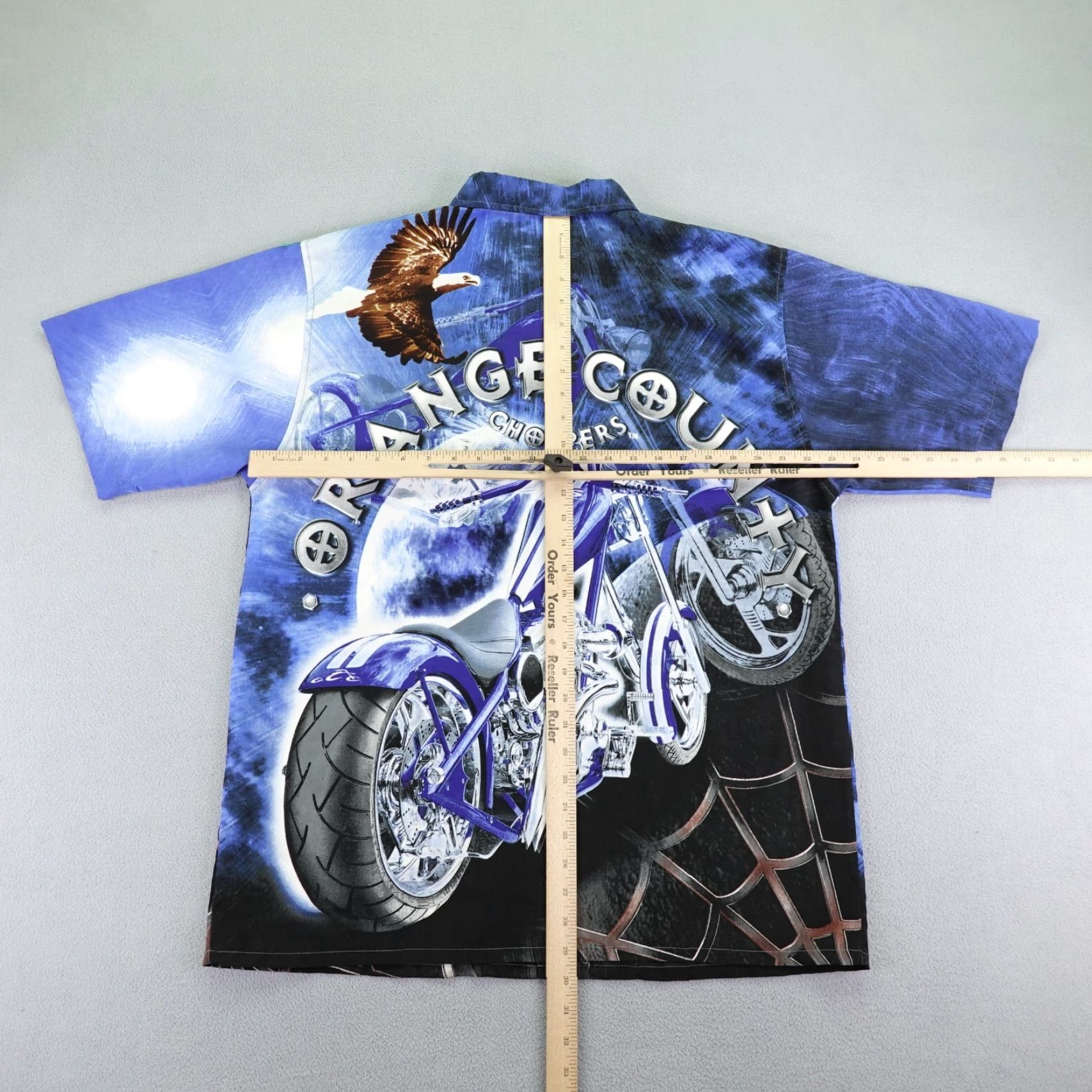 Vintage VINTAGE Orange County Choppers Shirt Mens L Blue Button-Up Motorcycle Eagle AOP Size US L / EU 52-54 / 3 - 6 Thumbnail