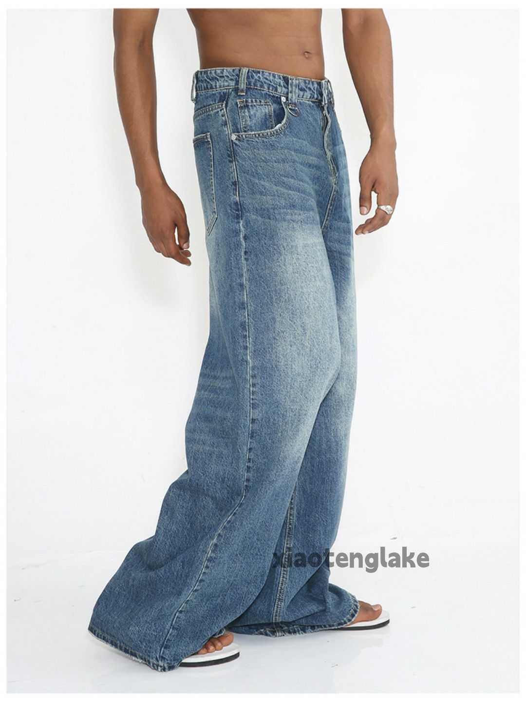 Jean × Vintage washed faded cleanfit yuppie loose baggy jeans Size US 32 / EU 48 - 3 Thumbnail
