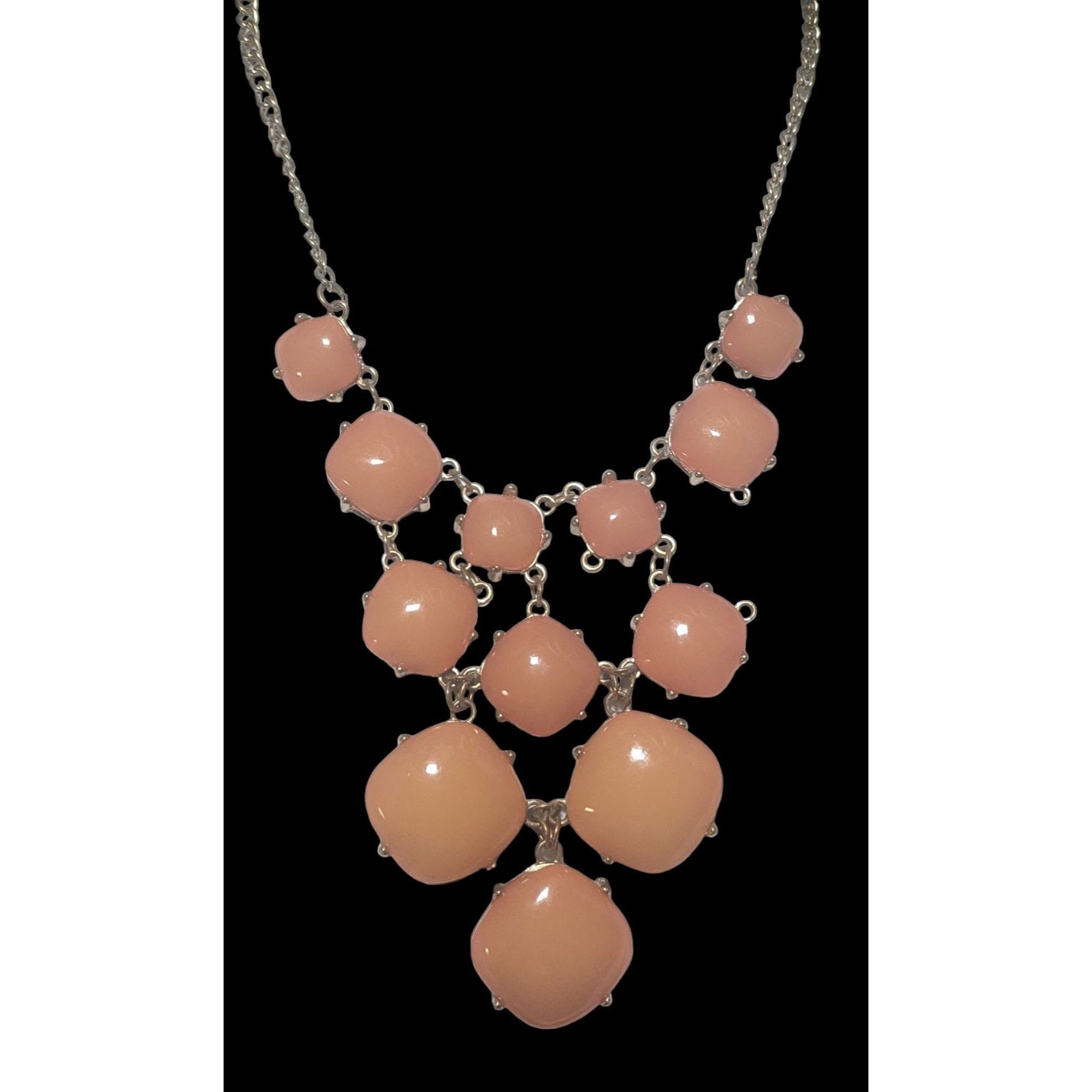 Other Peach Bubble Bib Statement Necklace With Gold Chain Size ONE SIZE - 3 Thumbnail