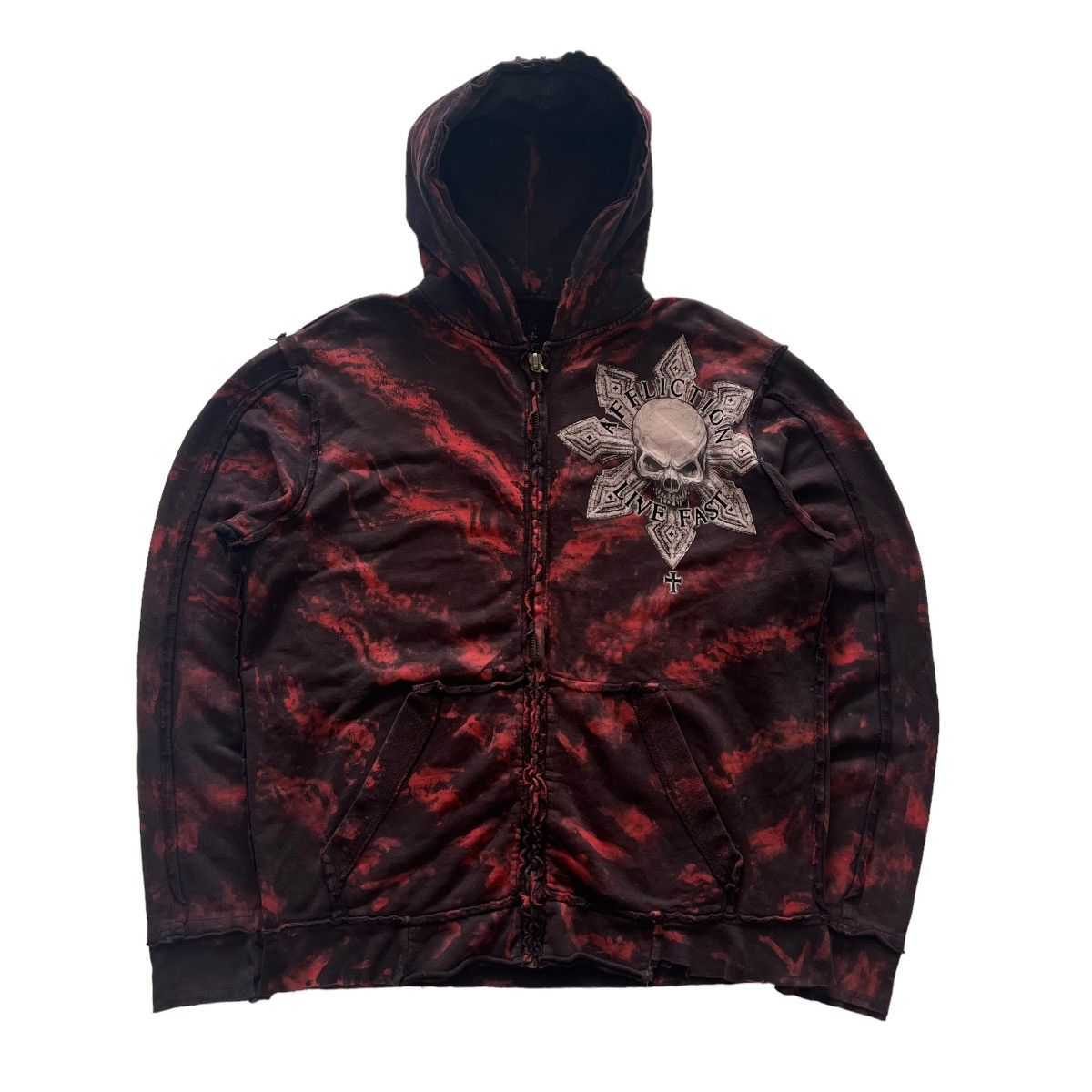 Affliction × Vintage Affliction Skull Cross Wing Zip Up Grunge Cyber Y2K Hooded Size US L / EU 52-54 / 3 - 1 Thumbnail
