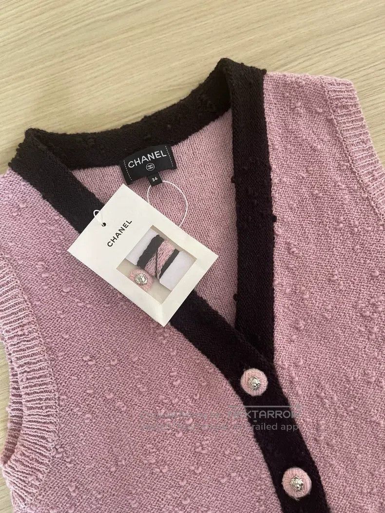 Chanel Chanel 24k pink knitted vest Size XXS / US 00 / IT 34 - 4 Thumbnail
