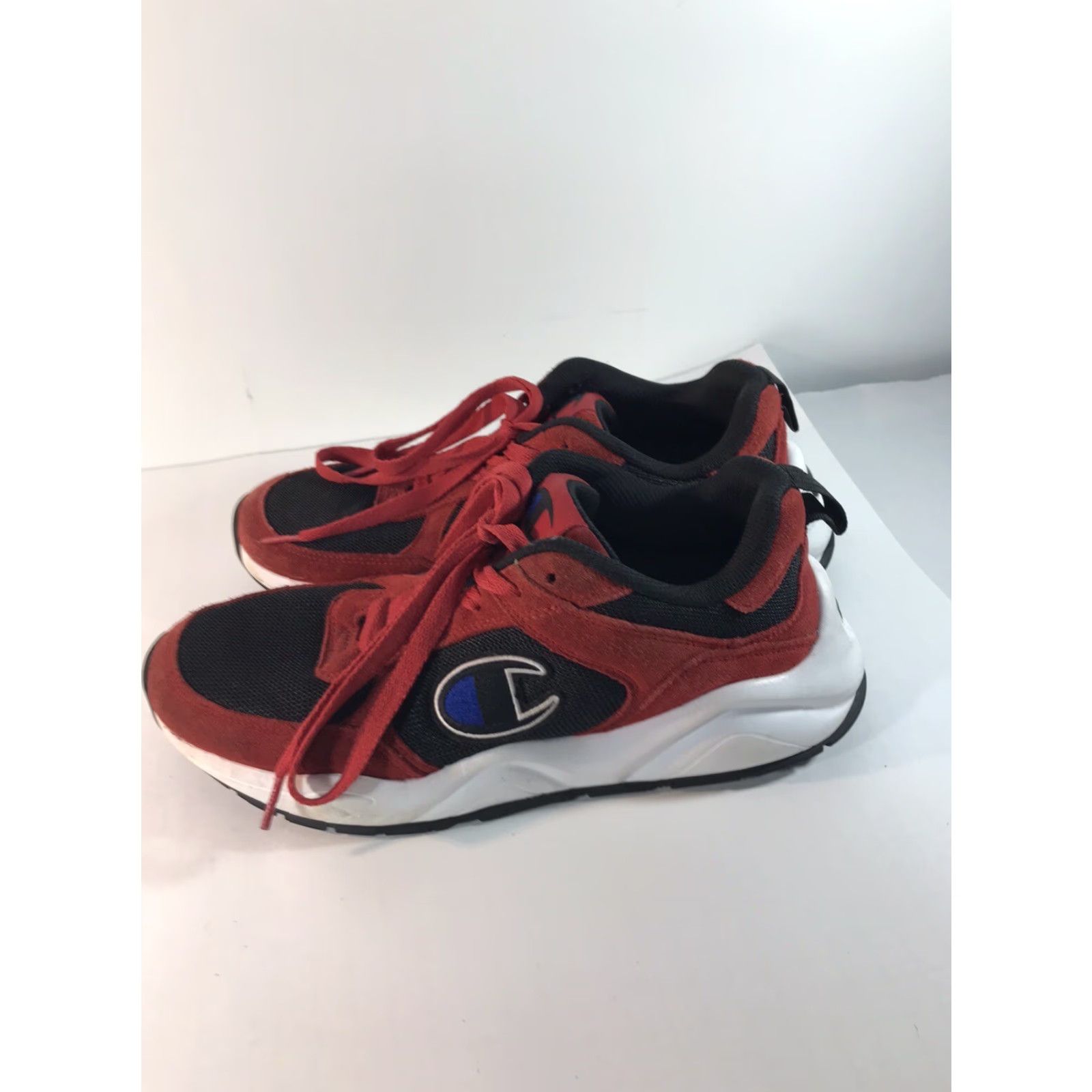 Champion Champion Men's Sneakers Size 9.5 Athletic Red Black Suede Textile Low Top Casual Activewear Size US 9.5 / EU 42-43 - 3 Thumbnail