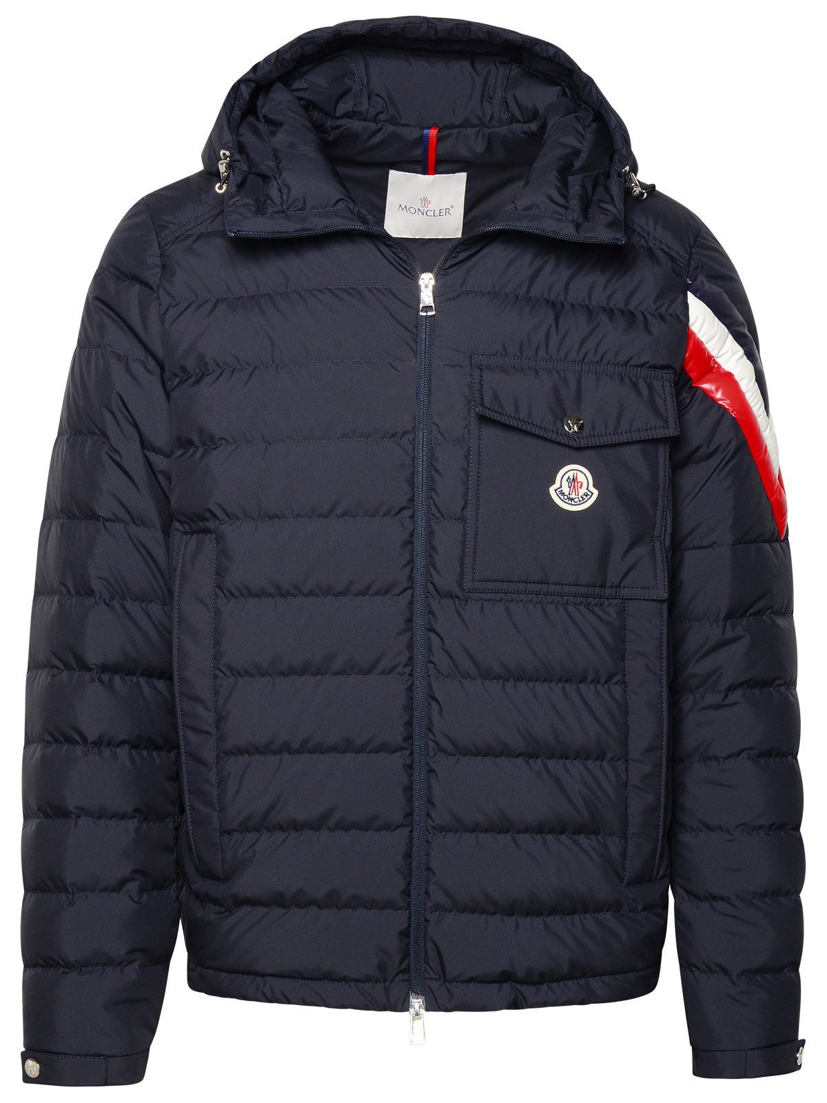 image of Moncler 'berard' Blue Polyester Down Jacket in Navy, Men's (Size Medium)