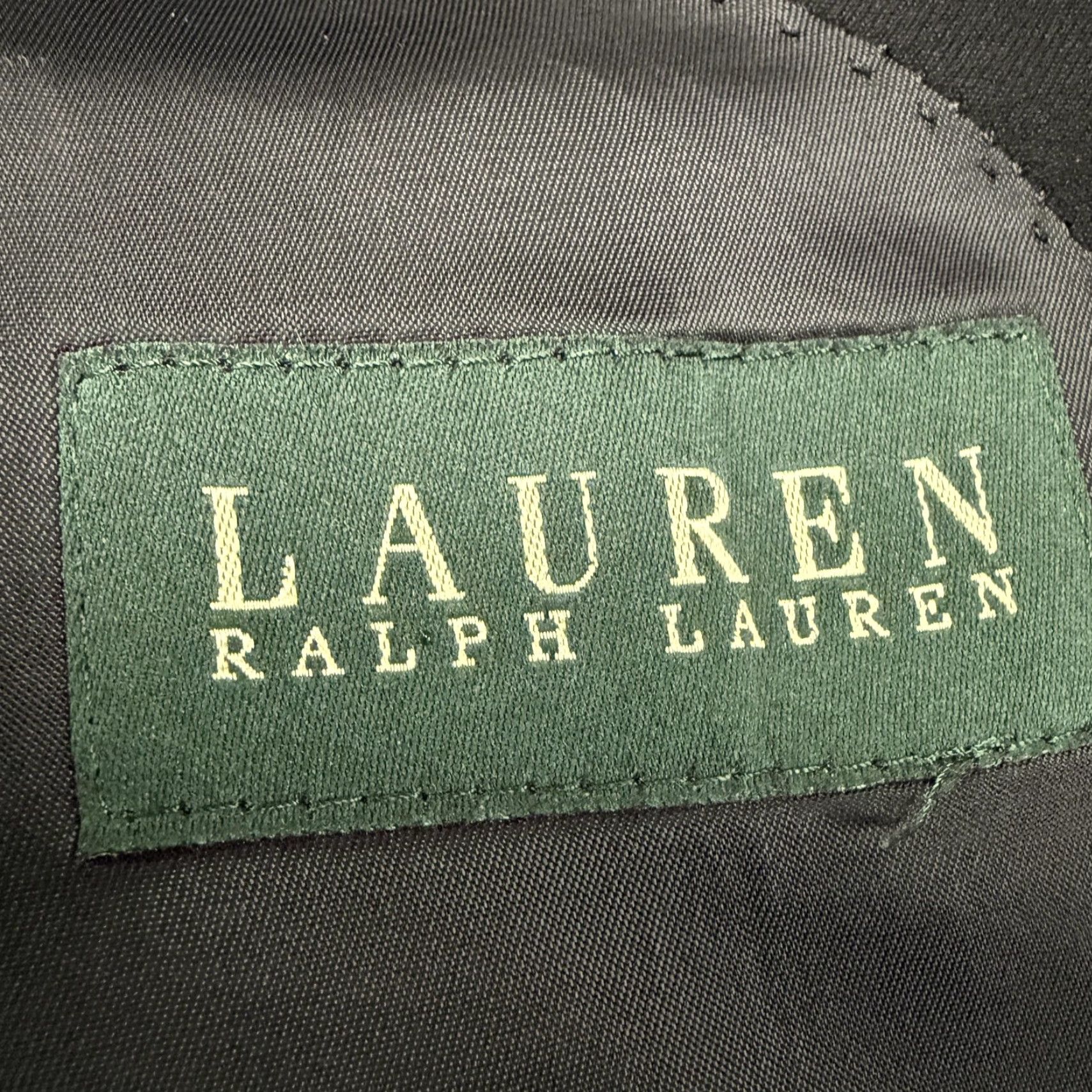 Ralph Lauren VINTAGE Lauren Ralph Lauren Suit Jacket Mens 42R Black 100% Wool Two Button Formal Size 42R - 7 Thumbnail