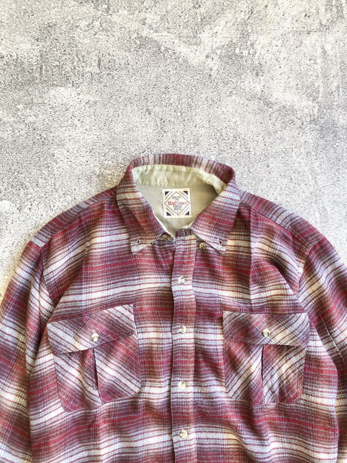 Japanese Brand Vintage Mind Games Wool Veterano plaid shirt Size US XL / EU 56 / 4 - 3 Thumbnail